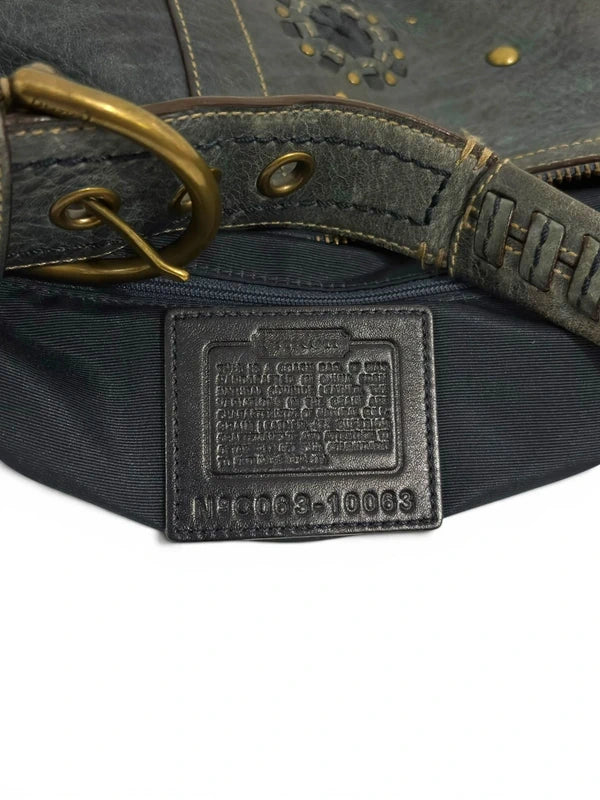 Vintage Coach Limited Edition Bag 10063 Mia Distressed Leather Studded Hobo