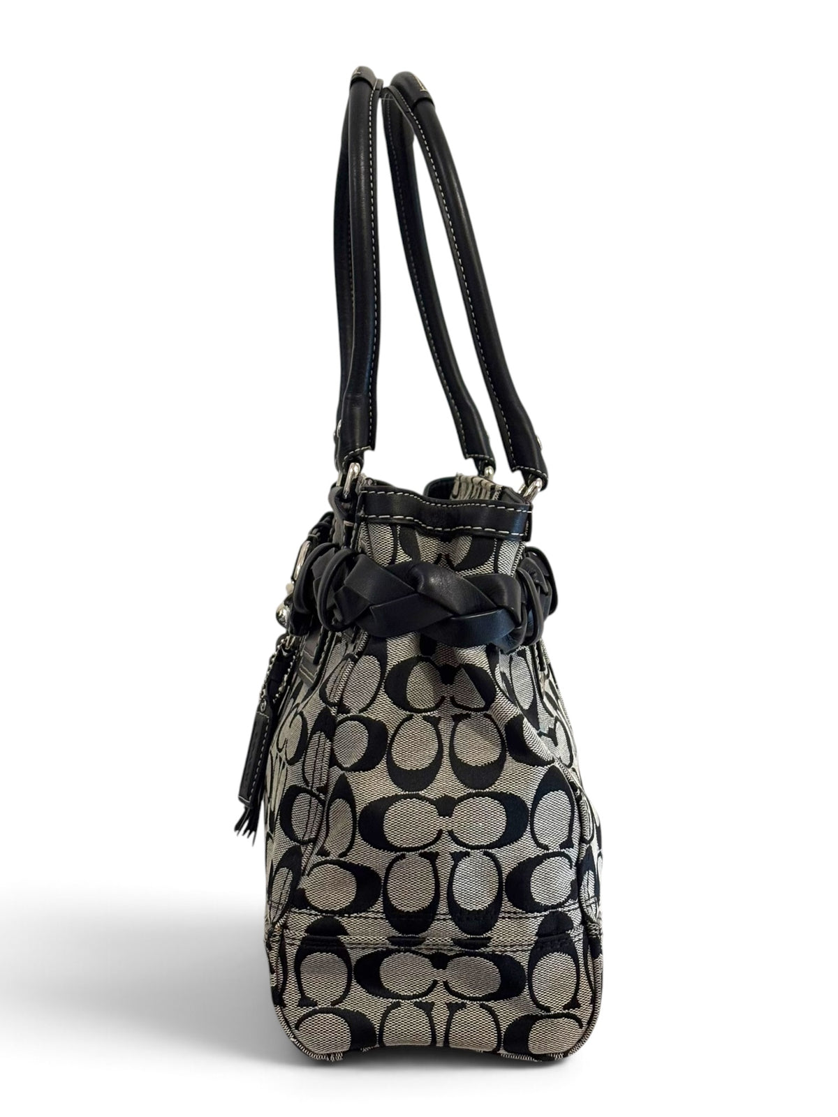 Vintage Coach Hamptons Bag F13068 Signature Tassle Clip Tote