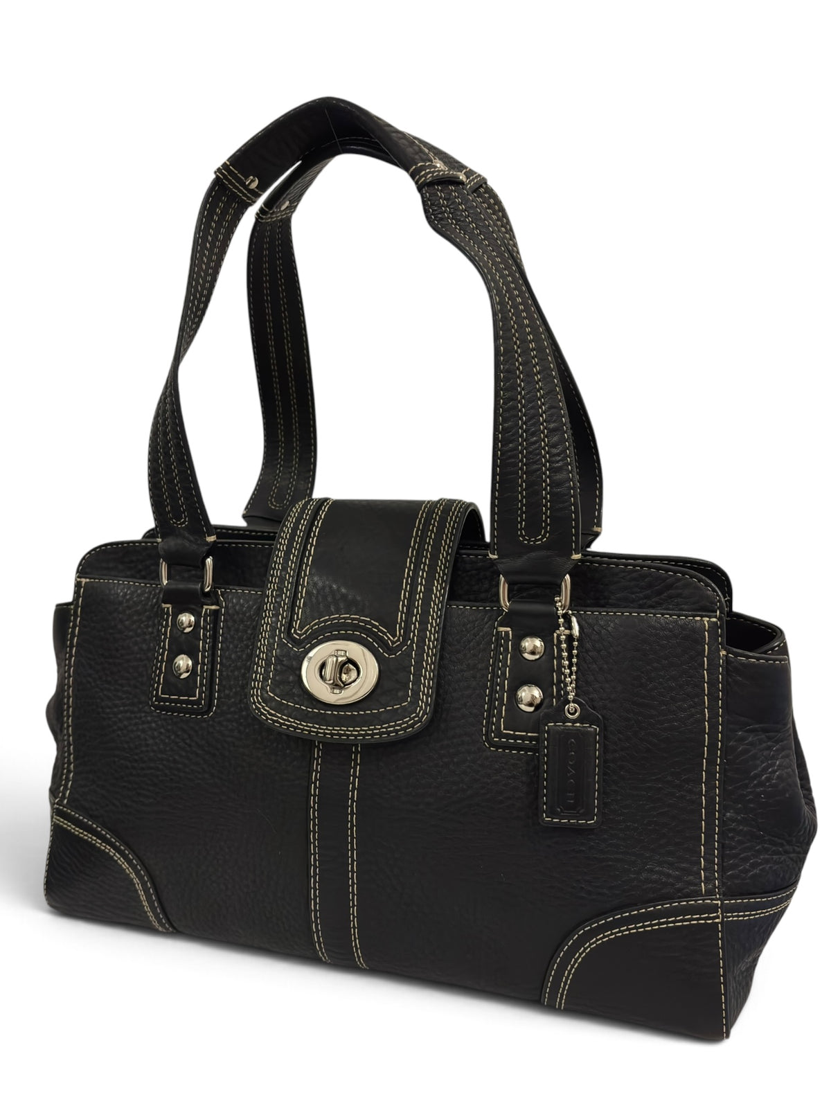 Vintage Coach Hamptons Bag F13961 Pebbled Leather Tote