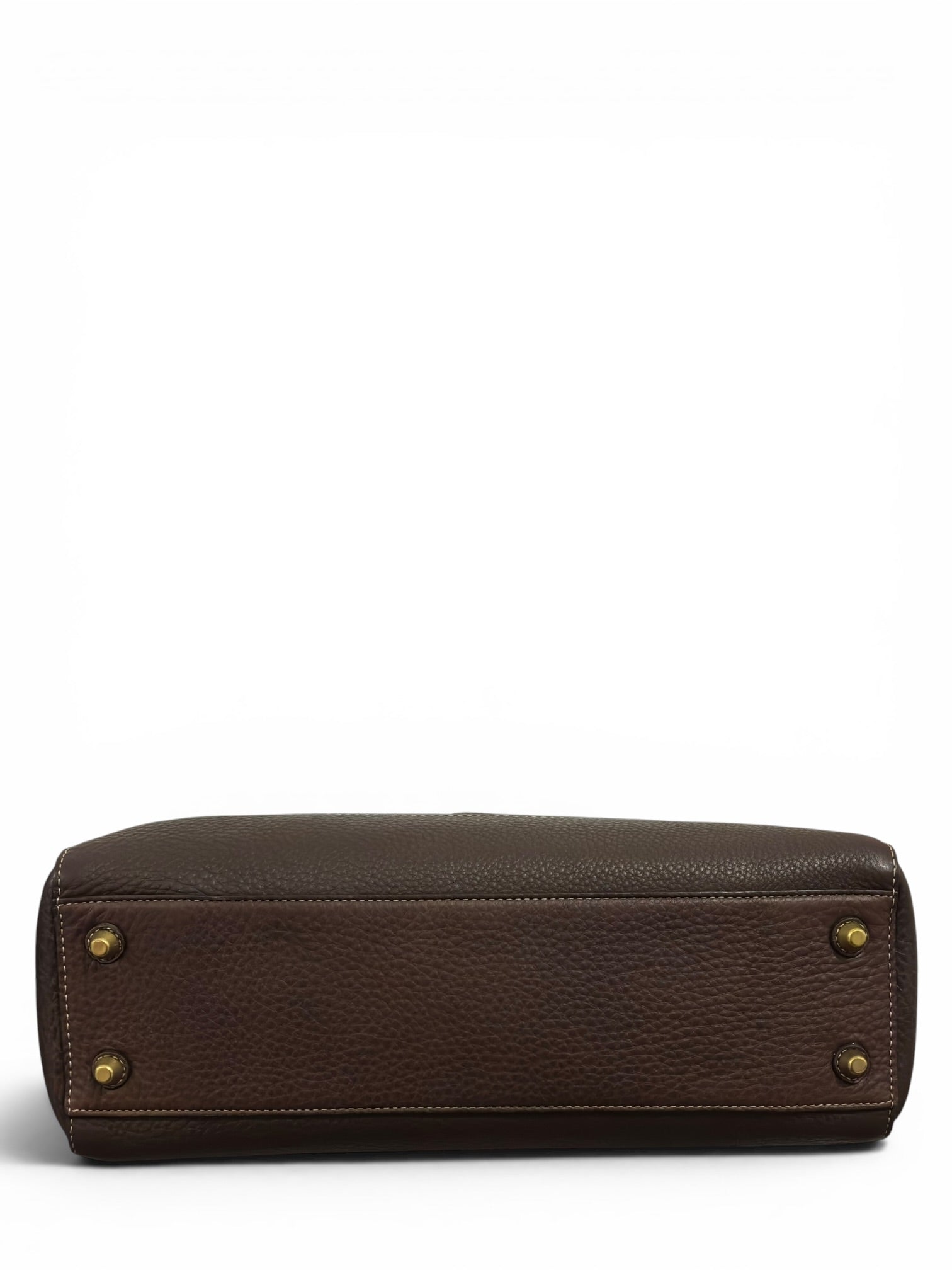 Coach Chocolate / Dark Brown Hampton Pebbled Leather Tote Shoulder Bag