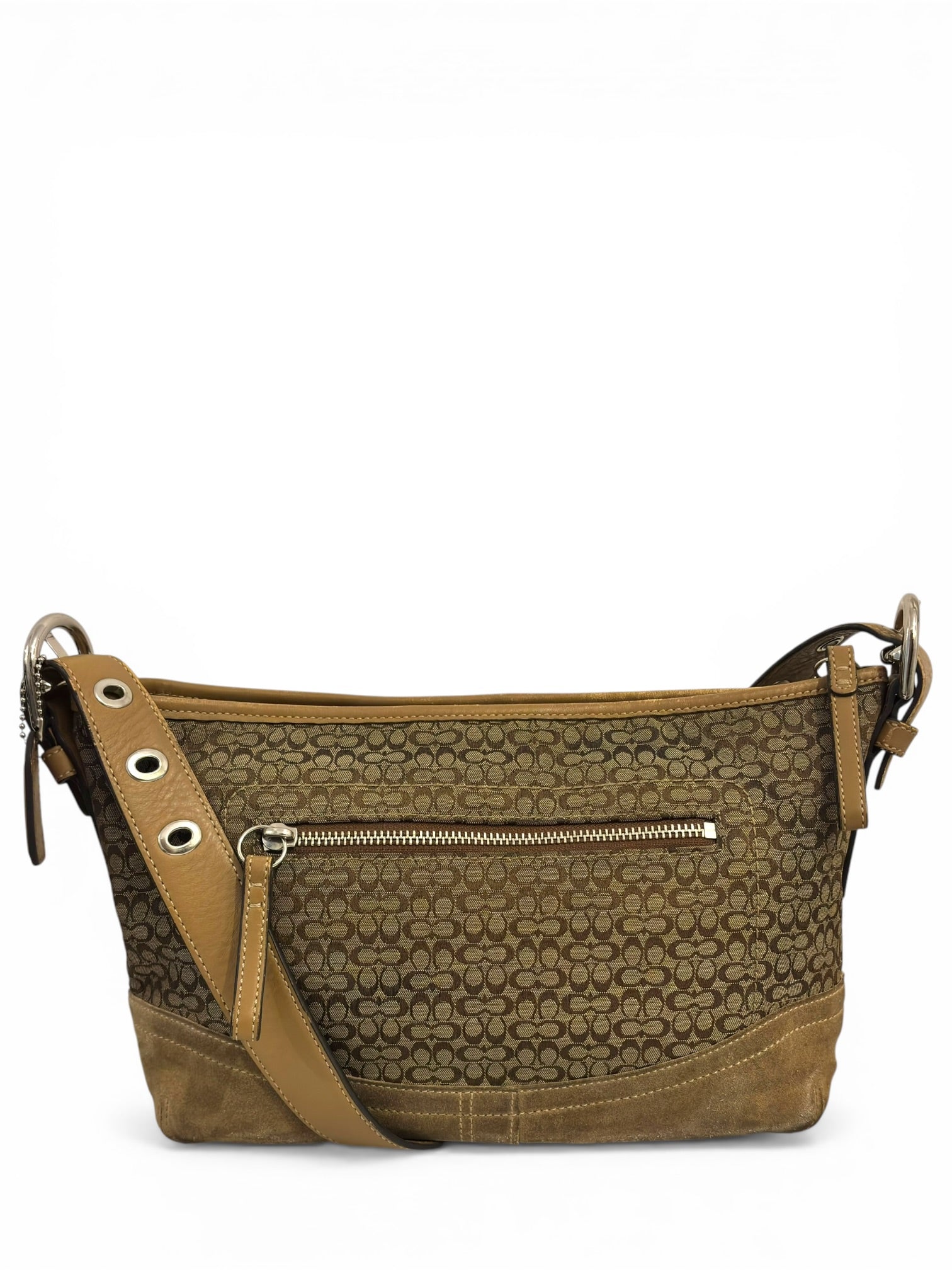 Coach Brown Tan Signature Canvas & Suede
Vintage Crossbody / Shoulder Bag