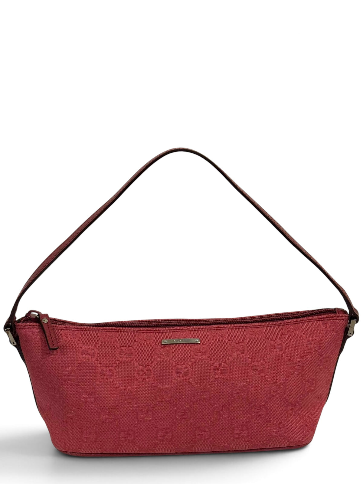 Vintage Gucci Boat Bag 07198 Pink GG Monogram Pochette