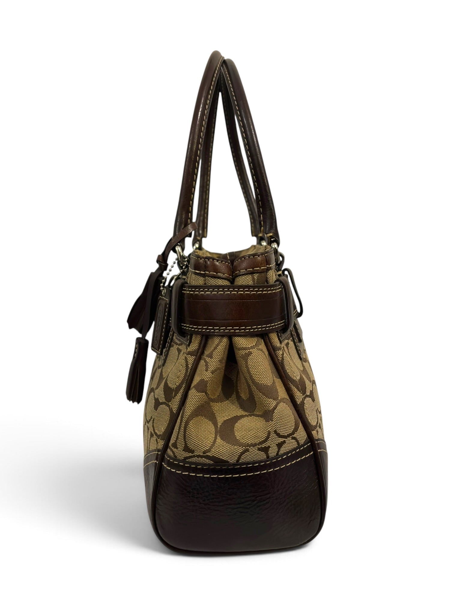 Vintage Coach Hamptons Signature Tote Bag Brown
Canvas & Leather Shoulder Bag F10245