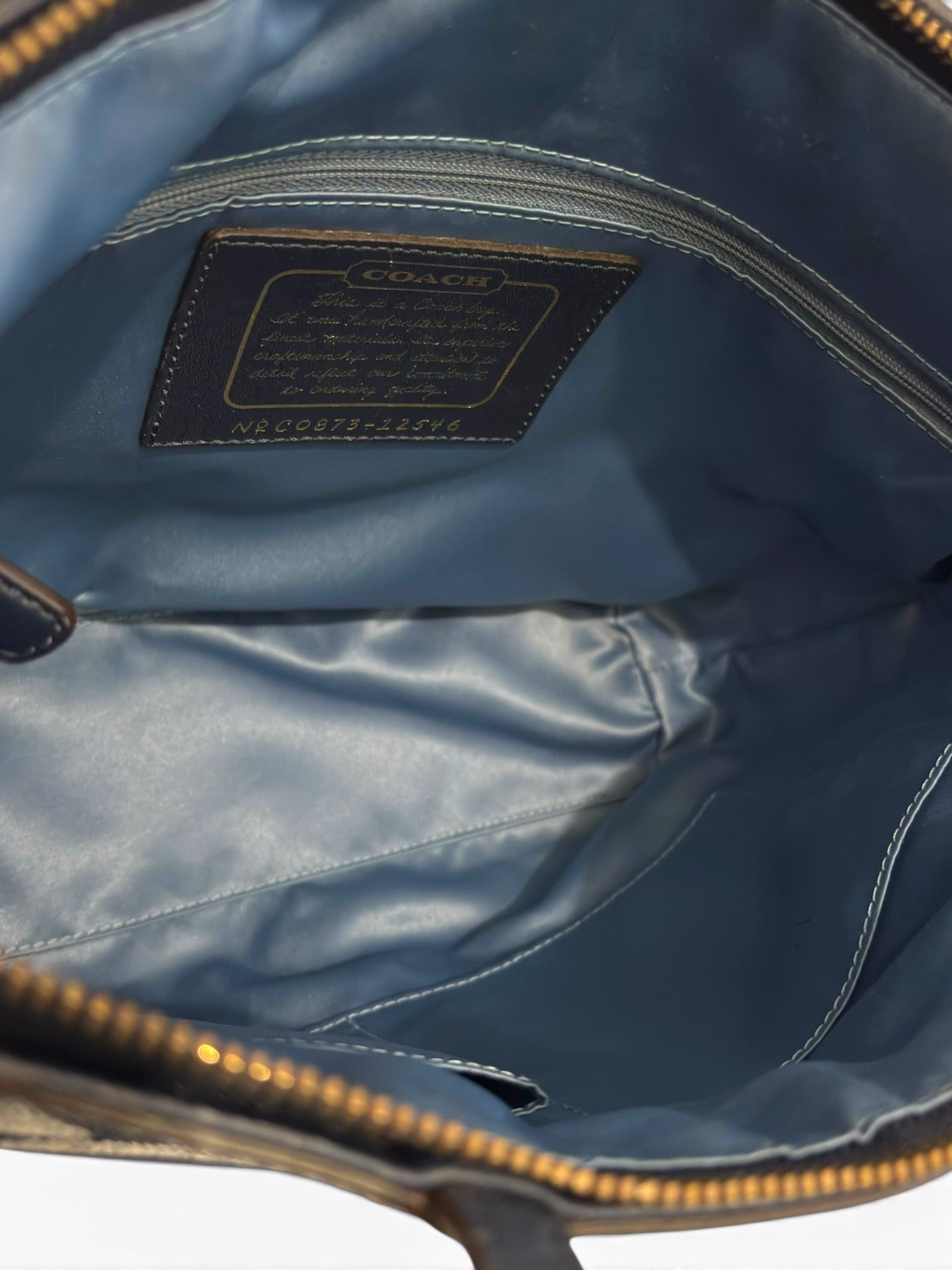 Vintage Coach Signature Denim Tote Bag Blue
Patent Leather Shoulder Bag