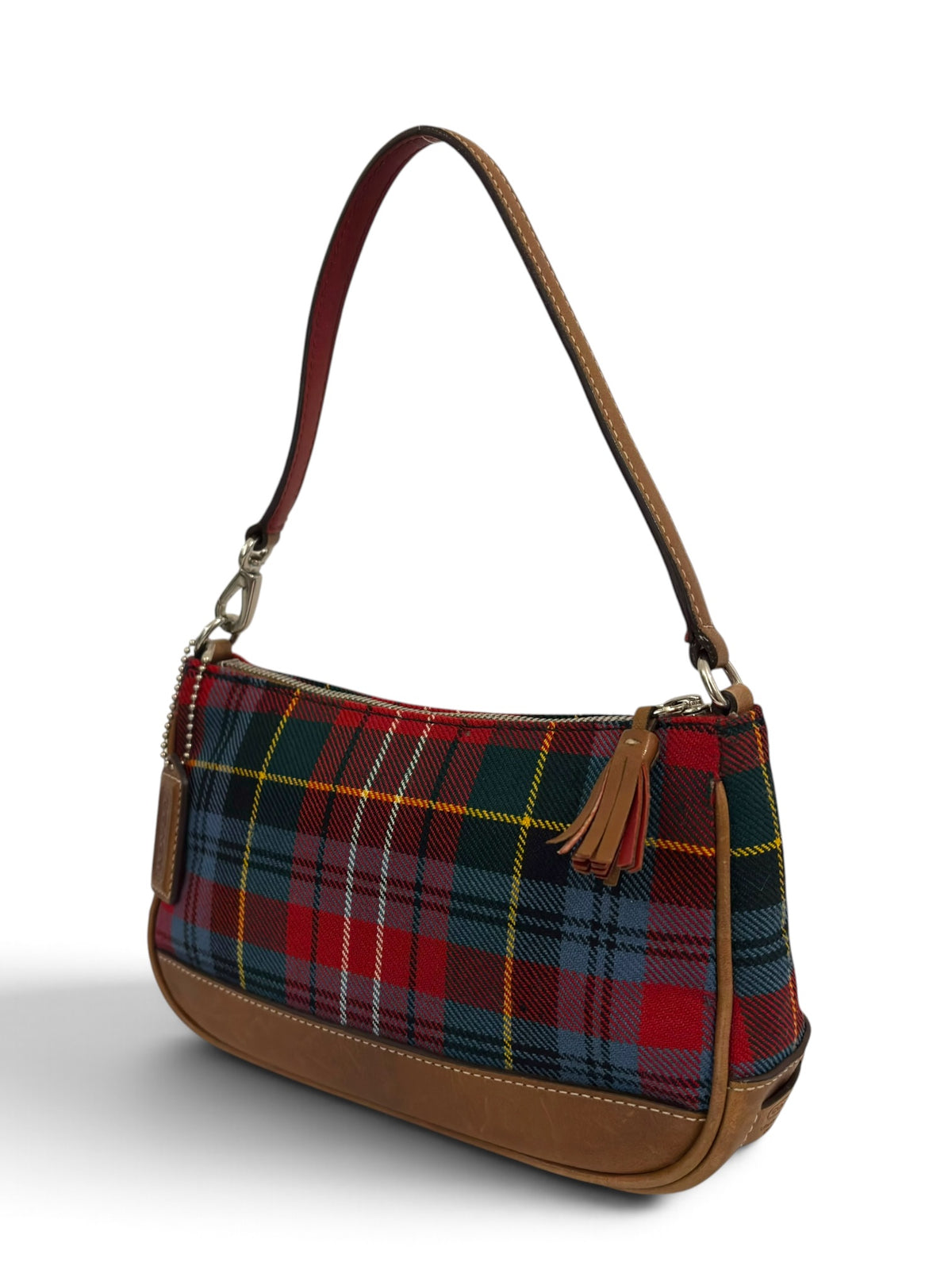 Vintage Coach Demi Bag 8935 In Tartan Plaid Wool