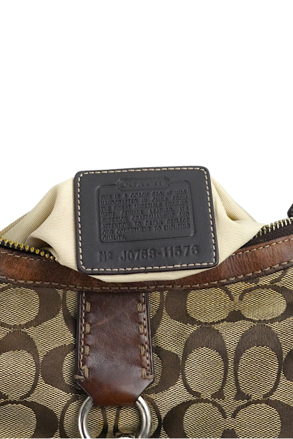 Coach Brown Signature Hamptons Canvas & Leather Hobo Shoulder Bag