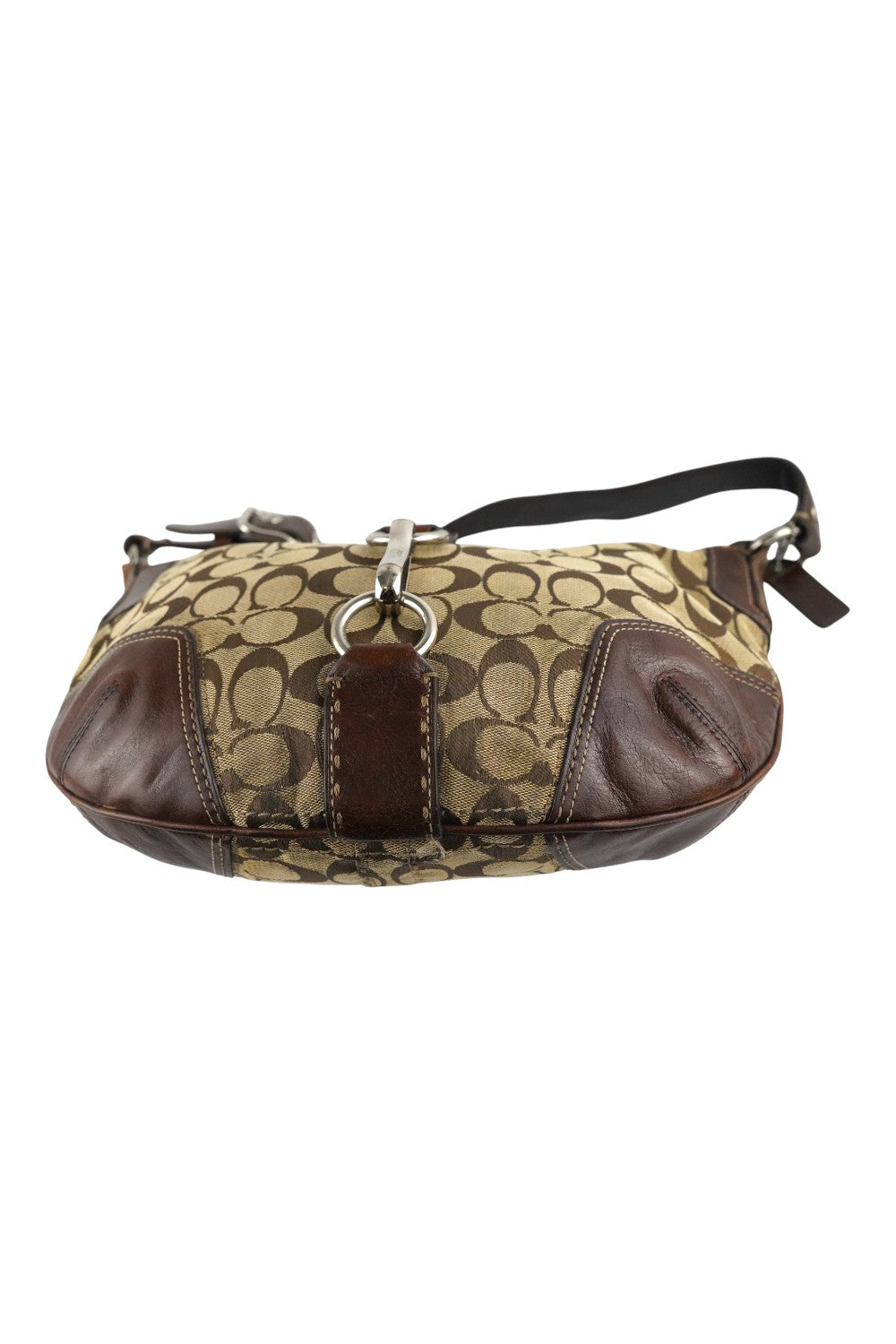 Coach Brown Signature Hamptons Canvas & Leather Hobo Shoulder Bag