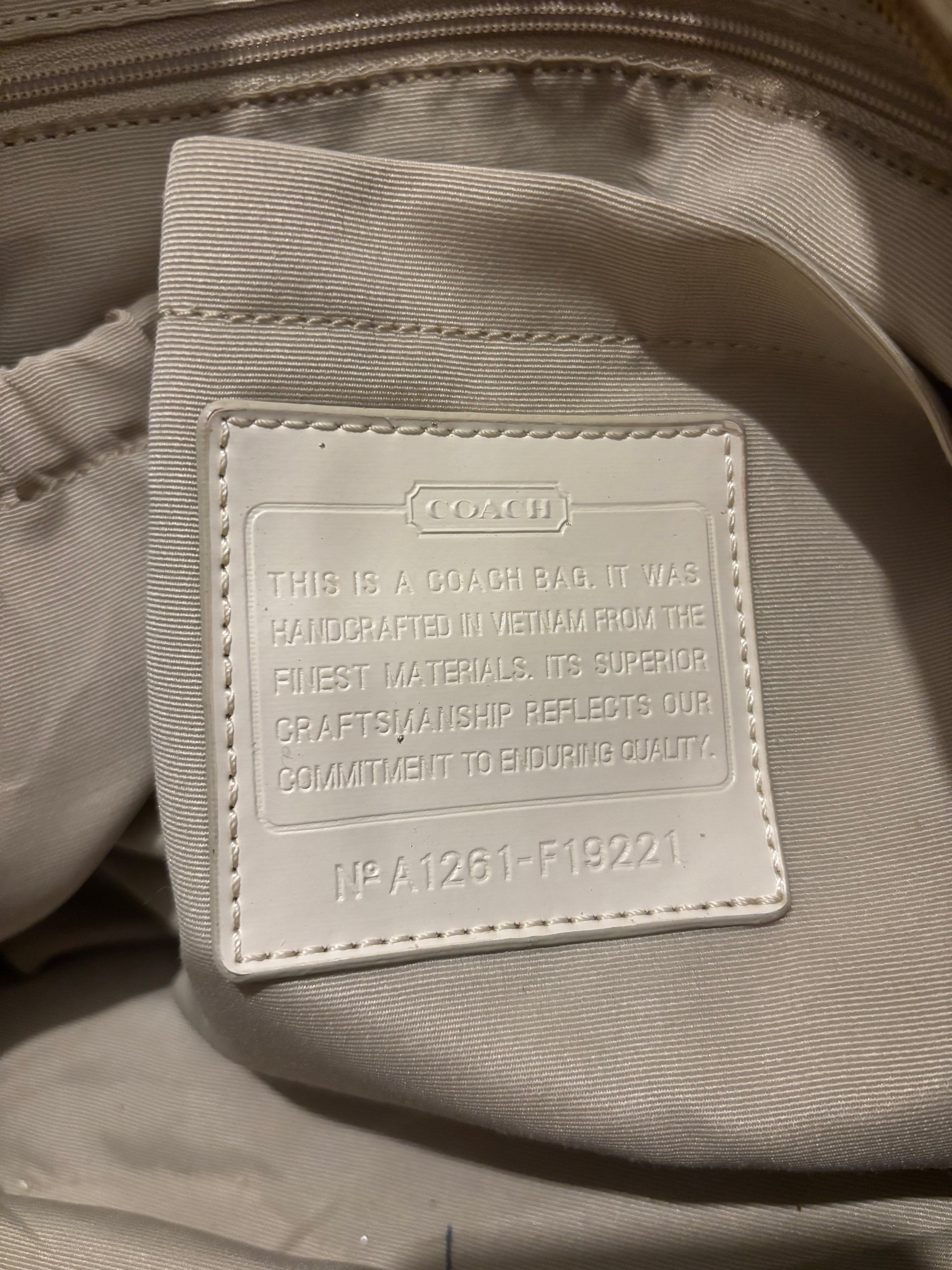 Coach Sateen & Leather XXL Tote / Baby Bag Signature Blue & Pink Shoulder Bag