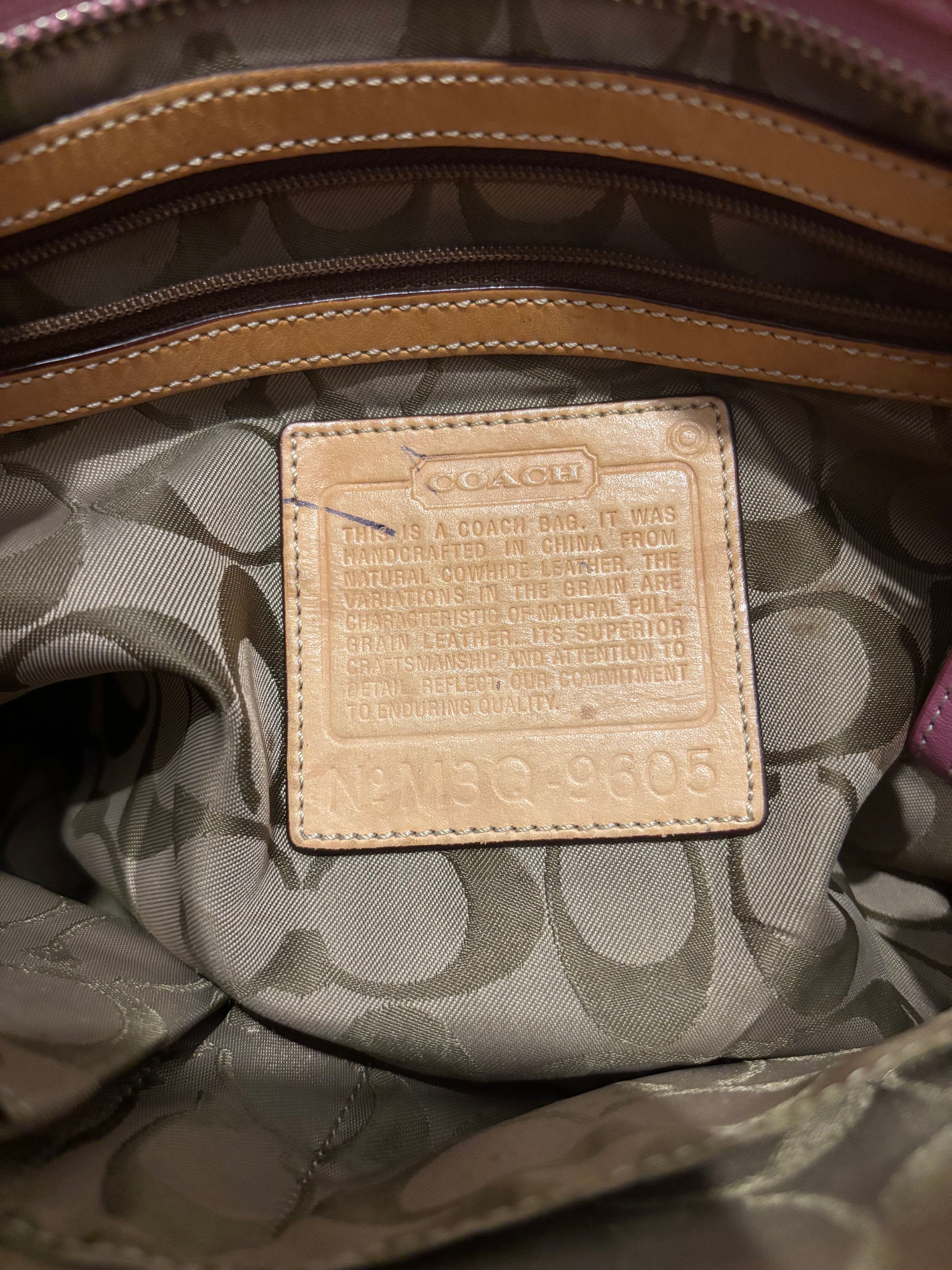 Coach Pink Hampton Leather & Silver Hardware Tote Shoulder Bag