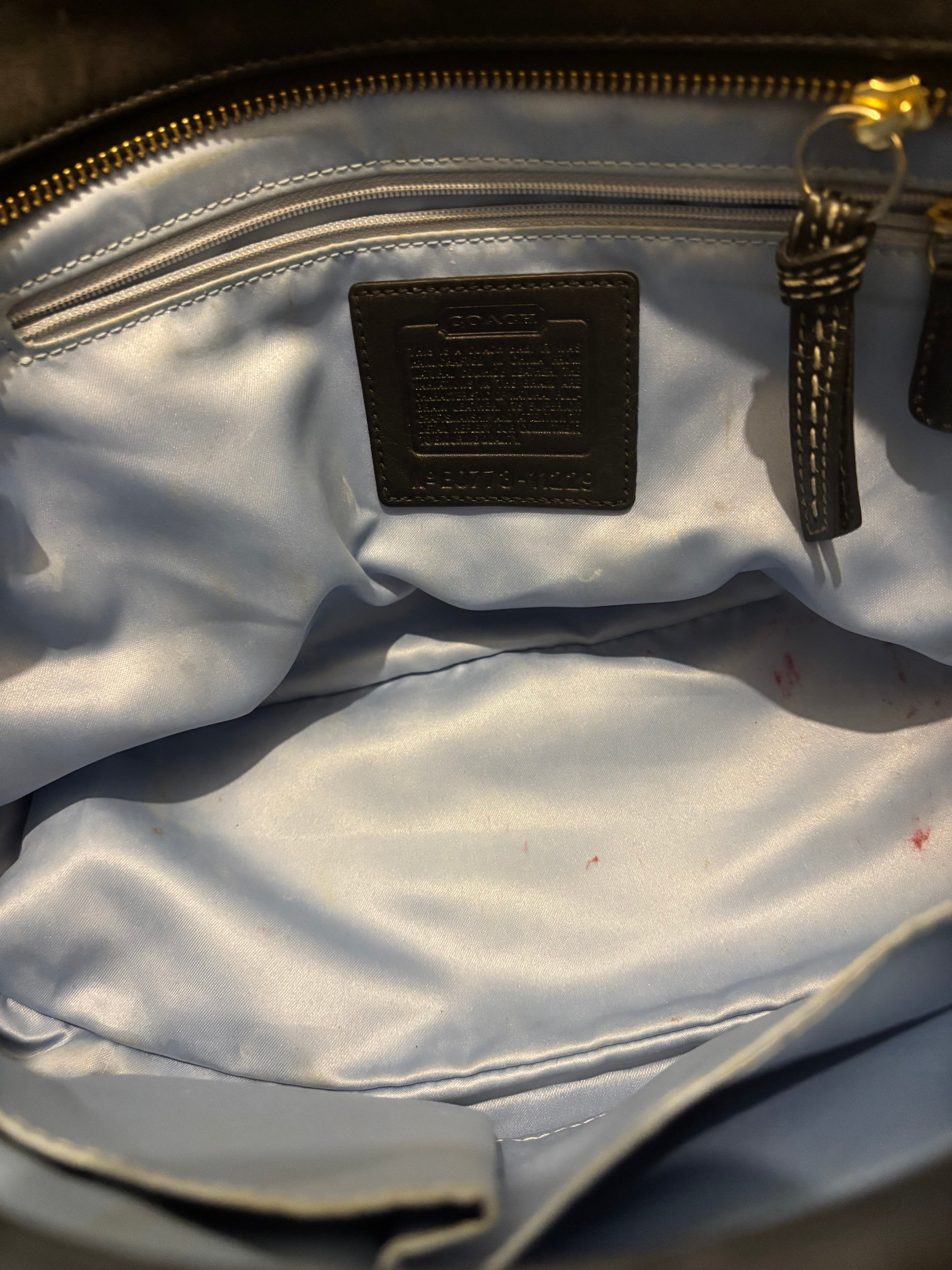 Coach Authentic Black Leather Legacy XL Gallery  Turn-lock Tote Shoulder Bag