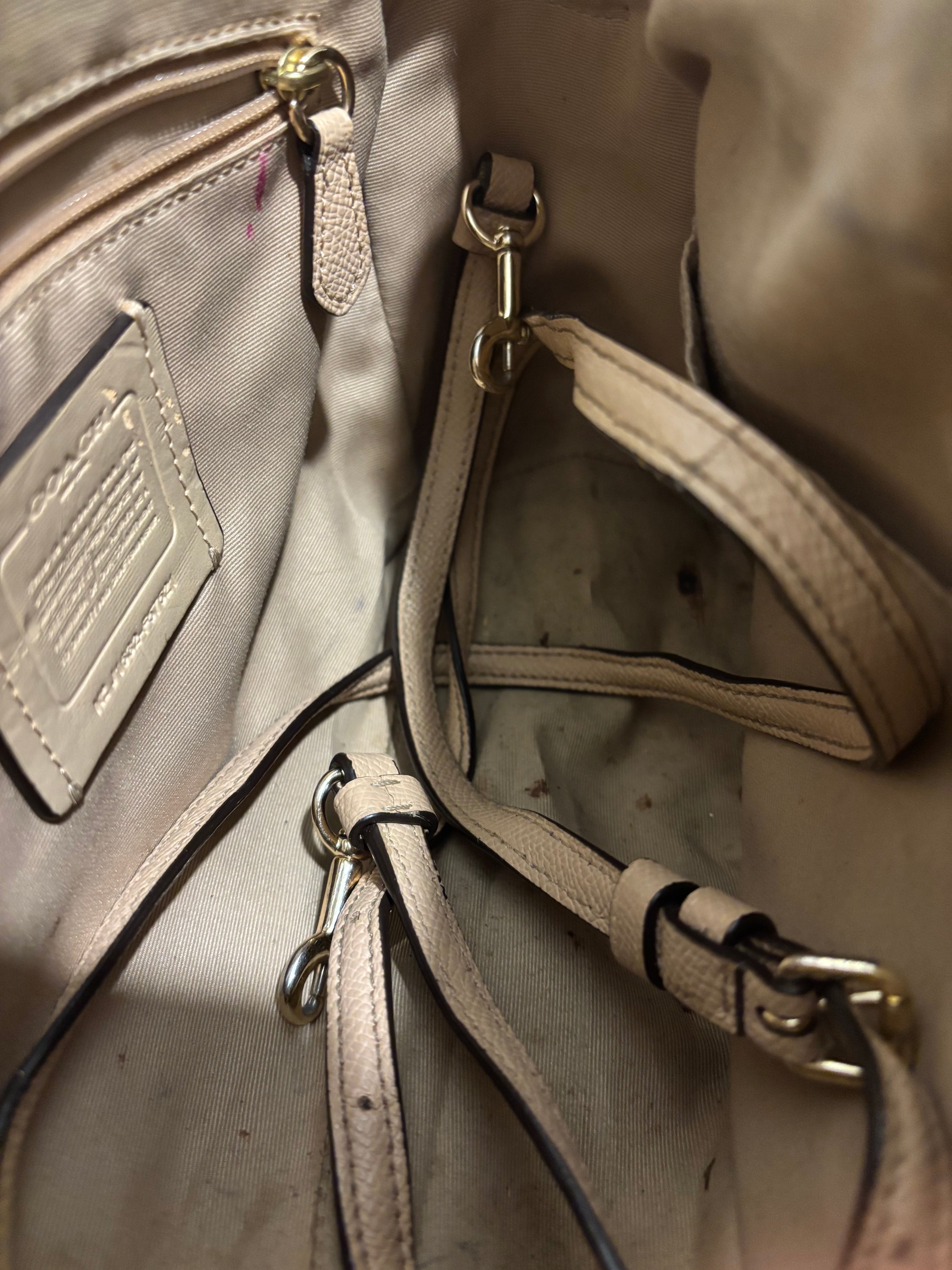 Coach Leather Brown / Beige Pebbled Leather Mini Bennett Satchel Shoulder Bag