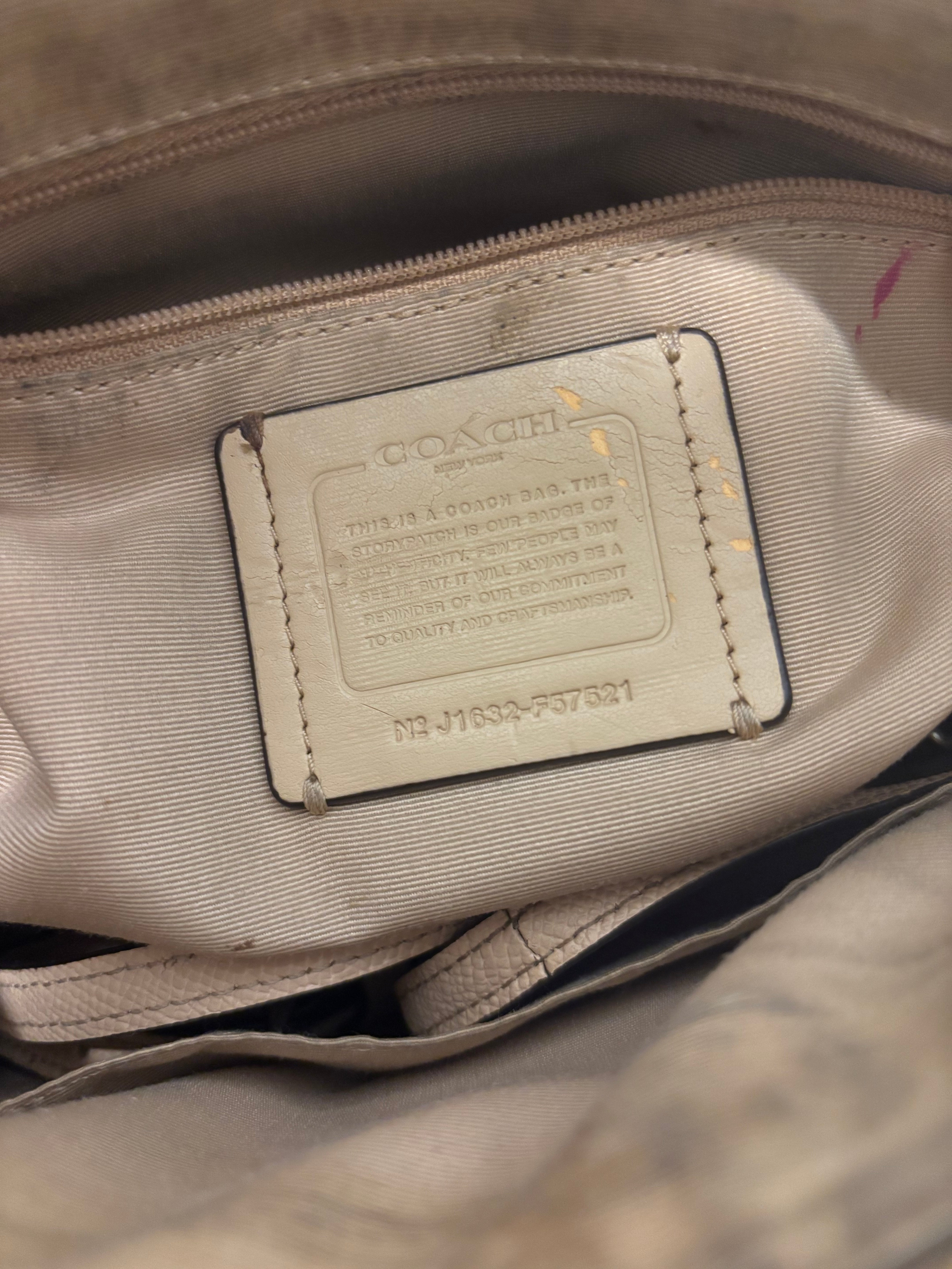 Coach Leather Brown / Beige Pebbled Leather Mini Bennett Satchel Shoulder Bag