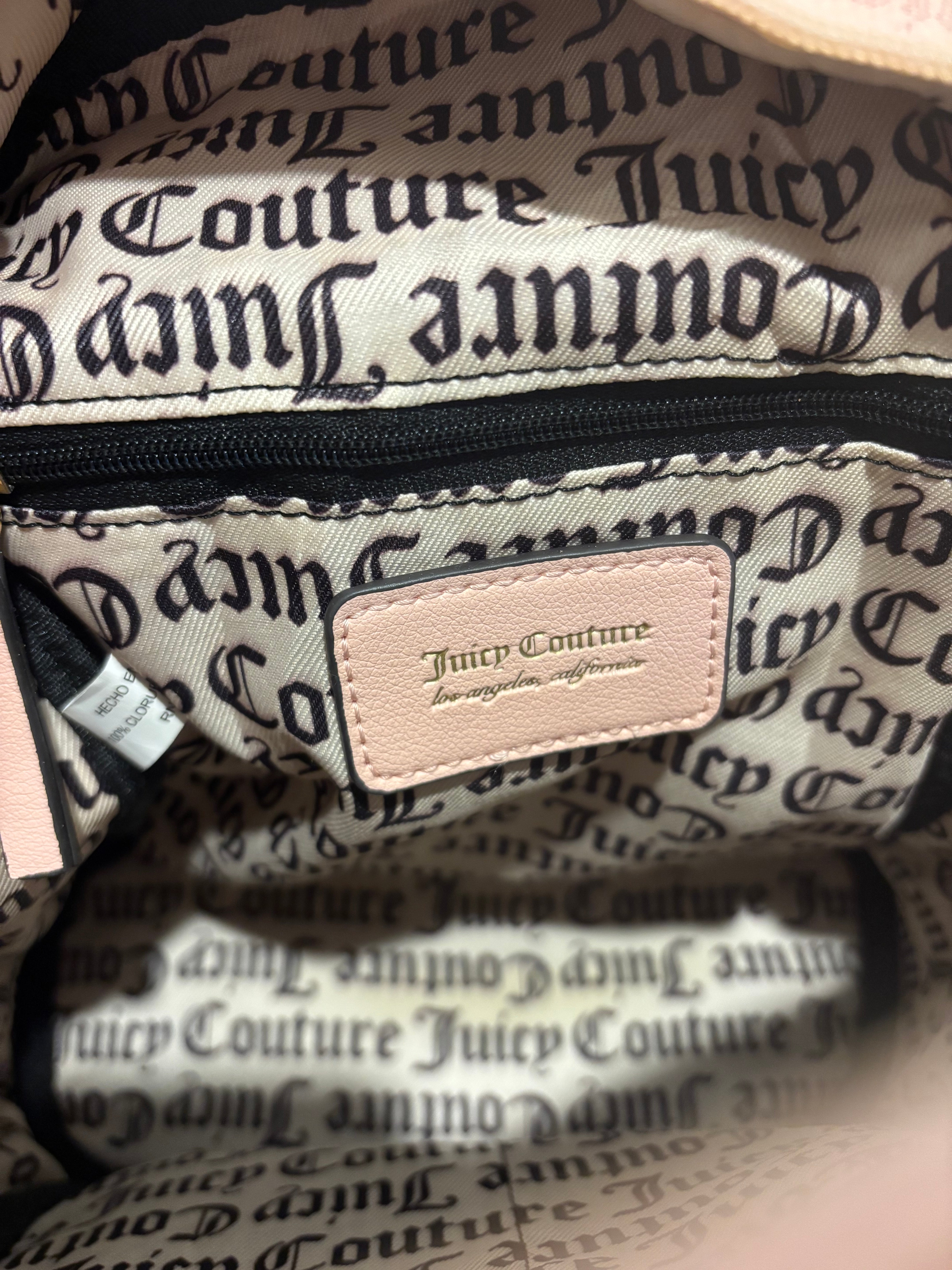 Juicy Couture Blush Pink Signature USA Gold Heart Backpack Rucksack