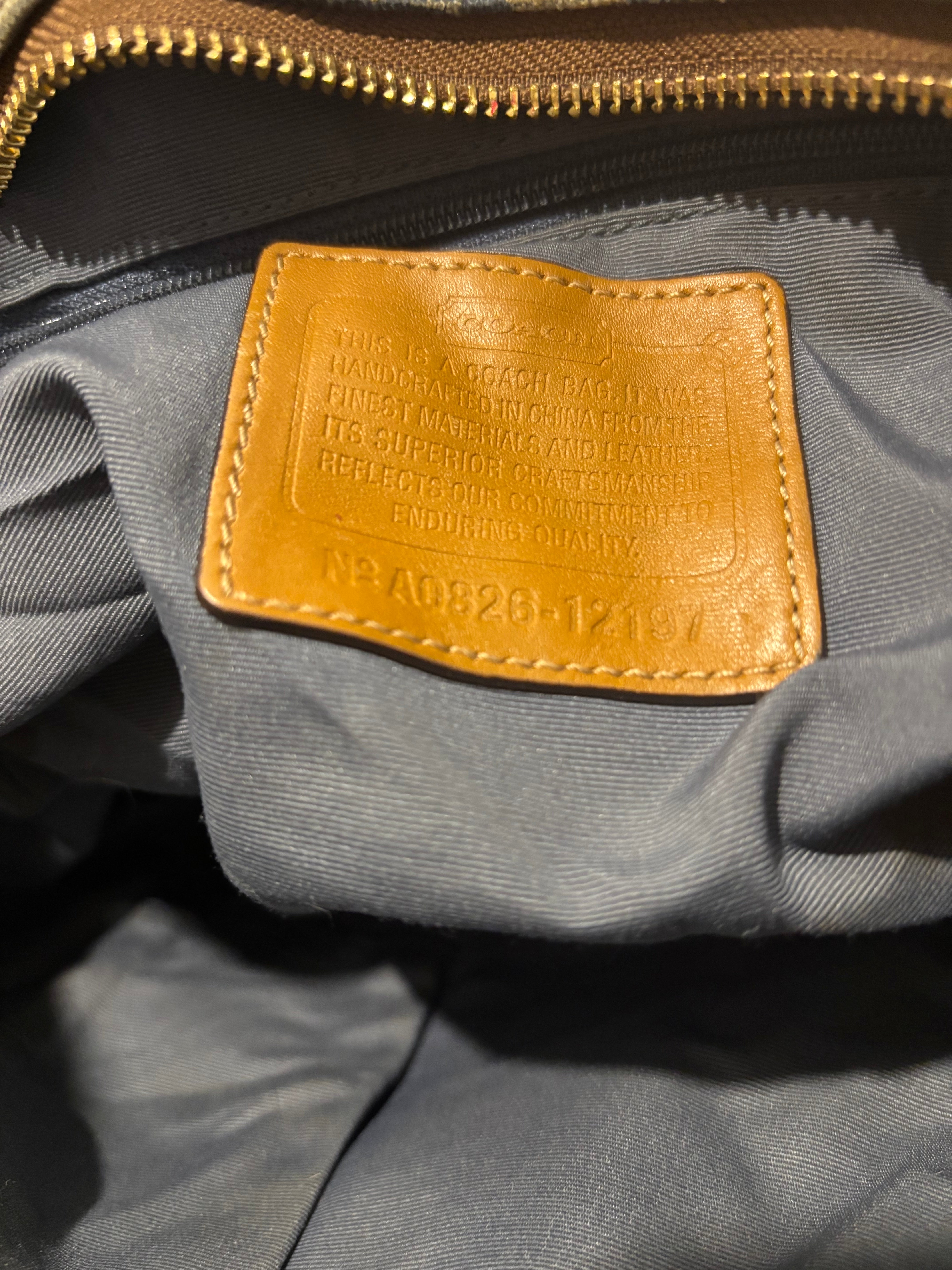 Coach Blue Denim Vintage Y2K Carly Signature Hobo / Shoulder Bag