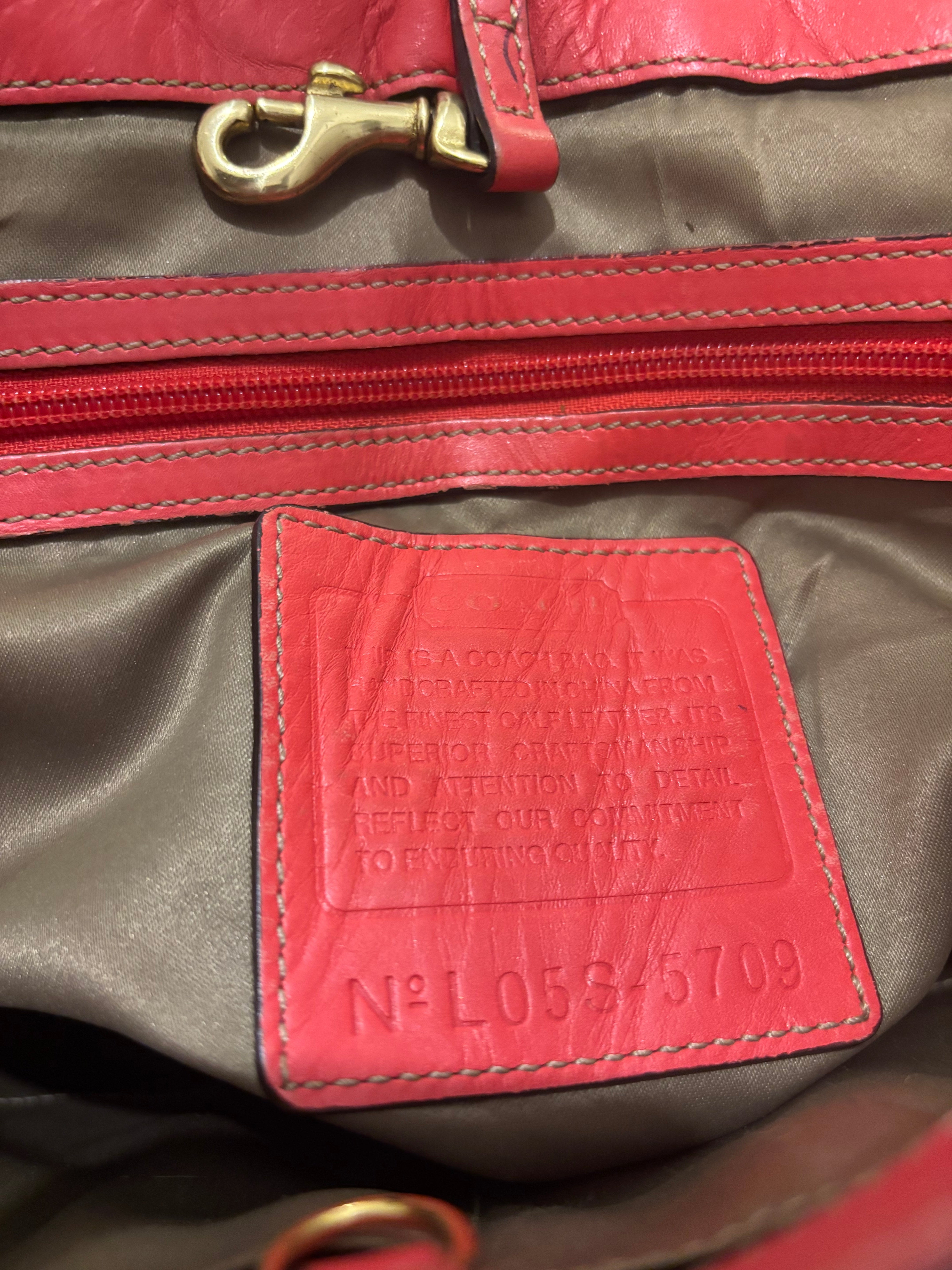 Coach Limited Edition RARE Vintage Daphne Watermelon Leather Pink Shoulder Bag