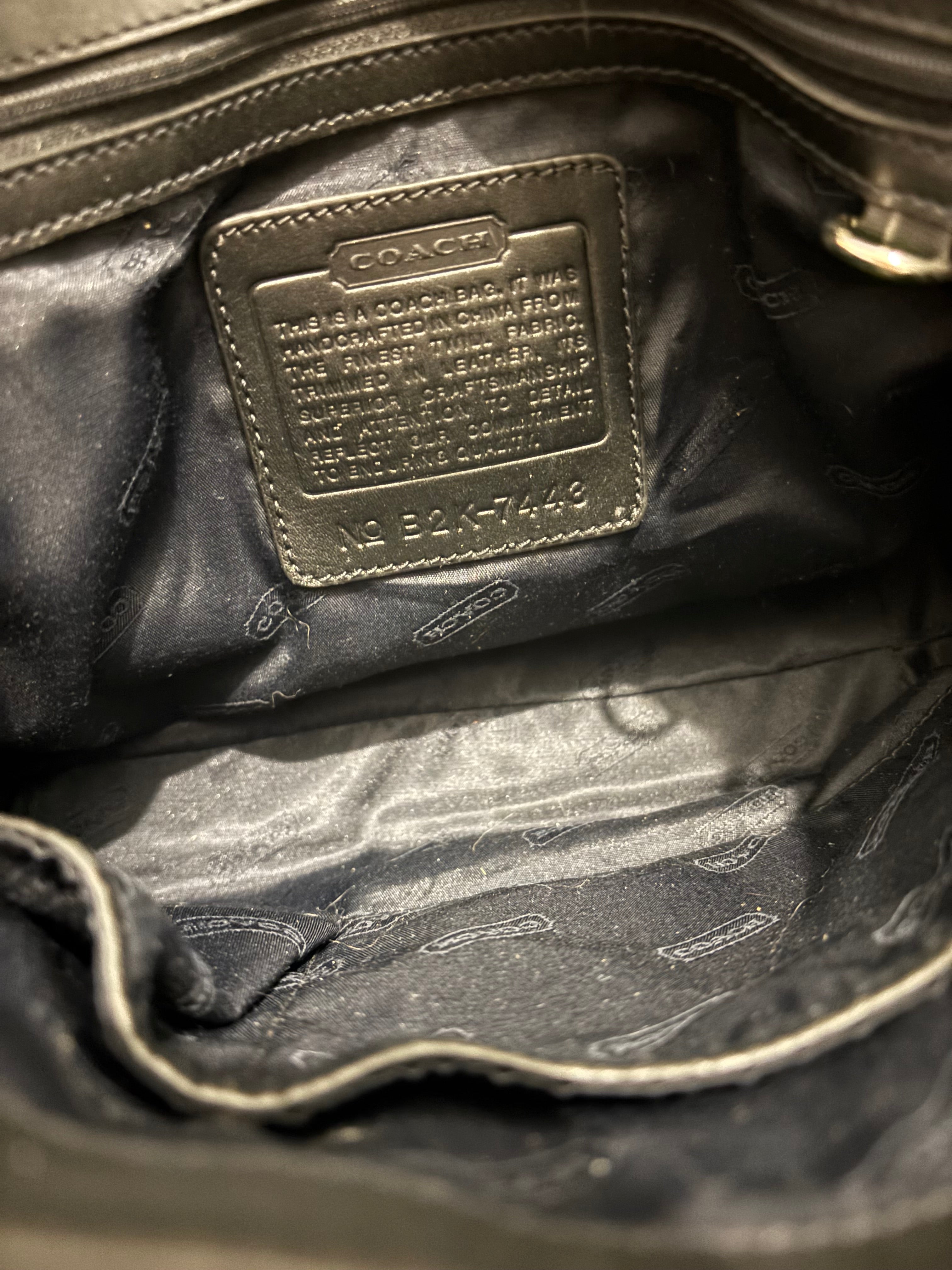 Coach Rare Black Nylon & Leather Vintage Hampton  Hobo Shoulder Bag