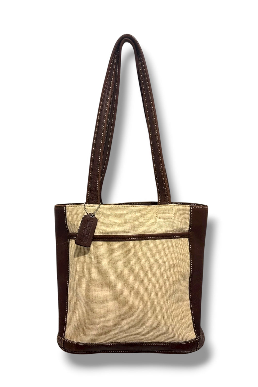 Coach Bleeker Brown & Cream Canvas & Leather Vintage Y2K Tote Shoulder Bag