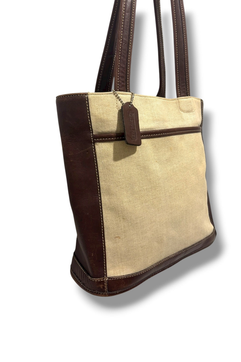 Coach Bleeker Brown & Cream Canvas & Leather Vintage Y2K Tote Shoulder Bag