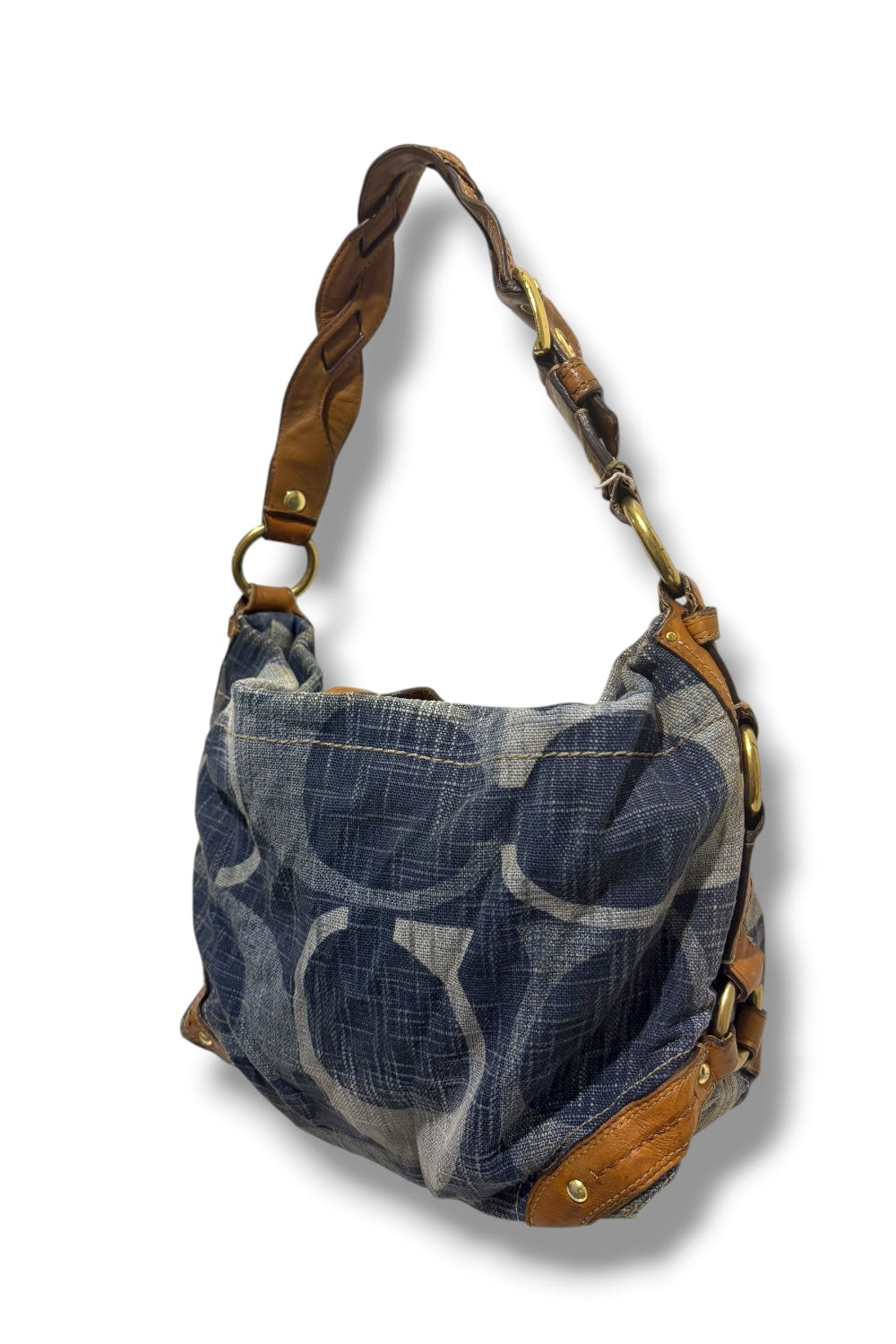 Coach Blue Denim Vintage Y2K Carly Signature Hobo / Shoulder Bag