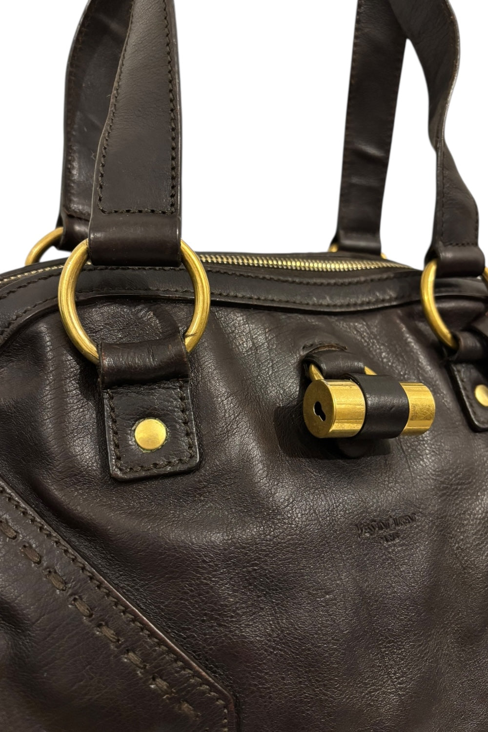 Yves Saint Laurent Muse Dark Brown Leather Shoulder Bag YSL