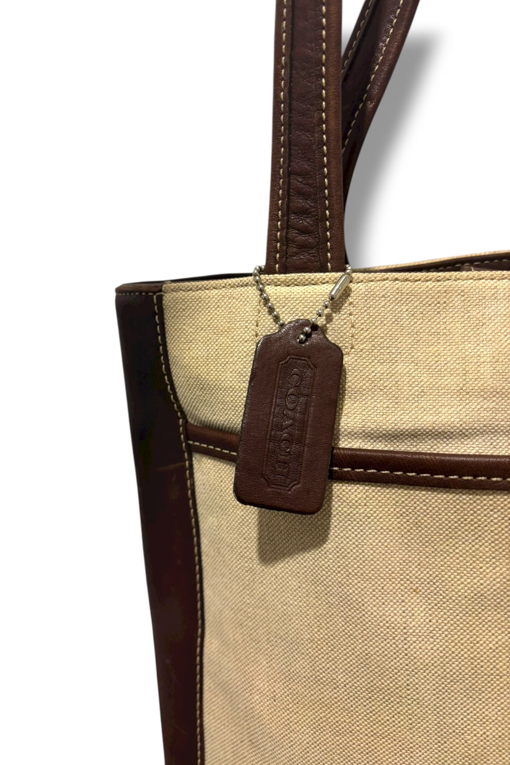 Coach Bleeker Brown & Cream Canvas & Leather Vintage Y2K Tote Shoulder Bag