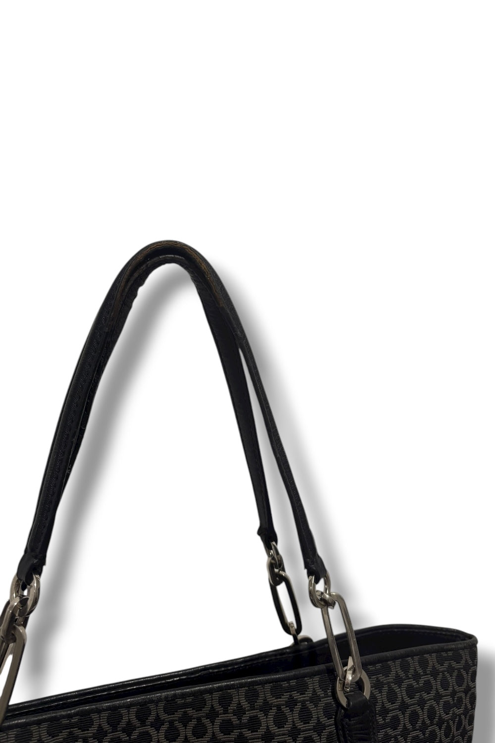 Coach Black & Grey Madison Monogram Canvas & Leather Vintage Shoulder Bag