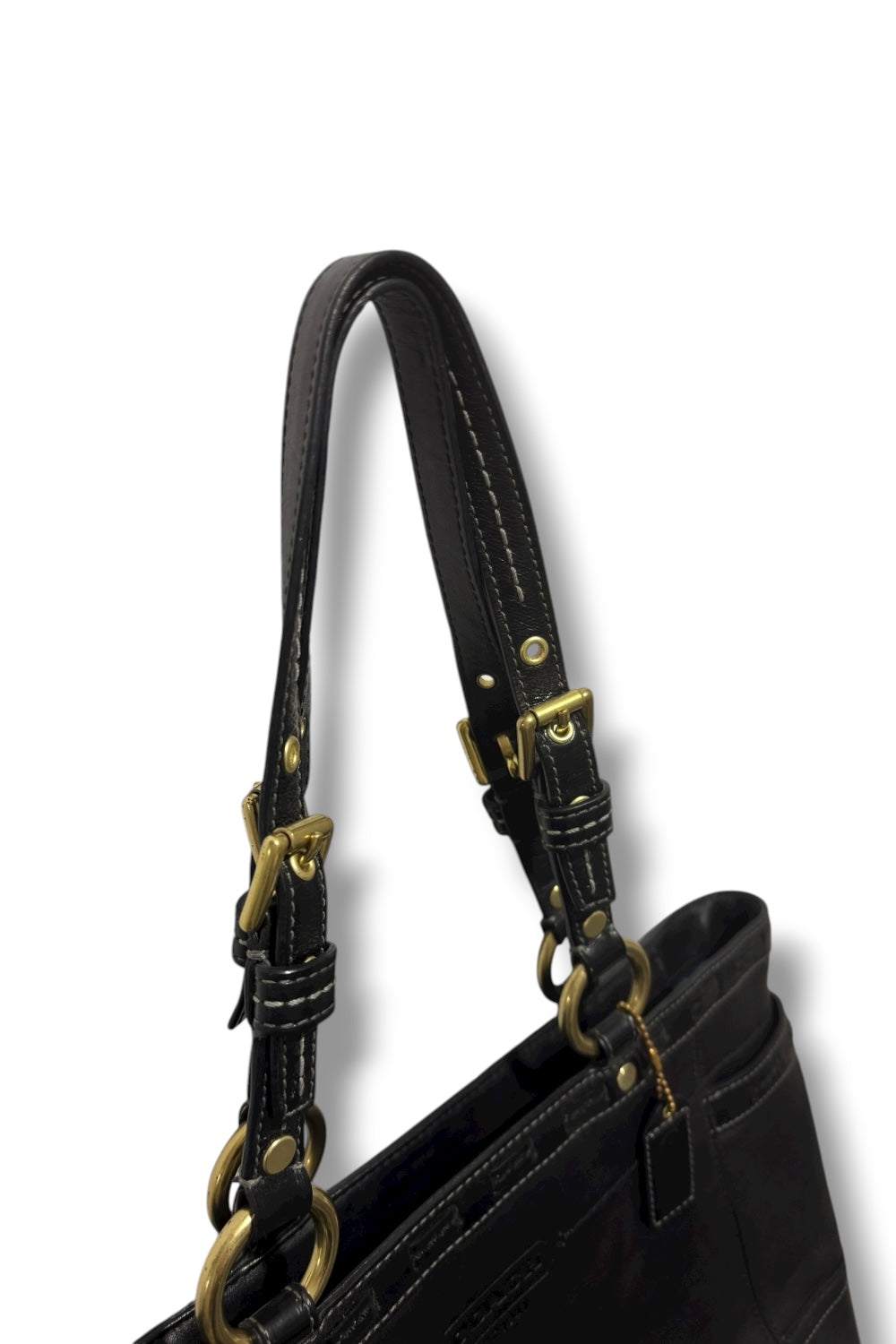 Coach Authentic Black Leather Legacy XL Gallery  Turn-lock Tote Shoulder Bag