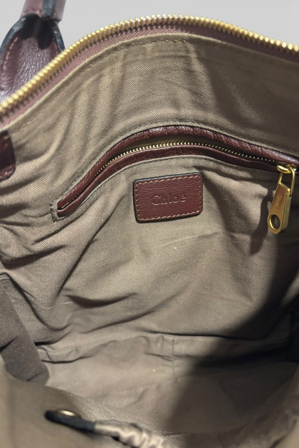Chloe Marcie Burgundy / Purple Grained Leather  Large Satchel Shoulder Bag