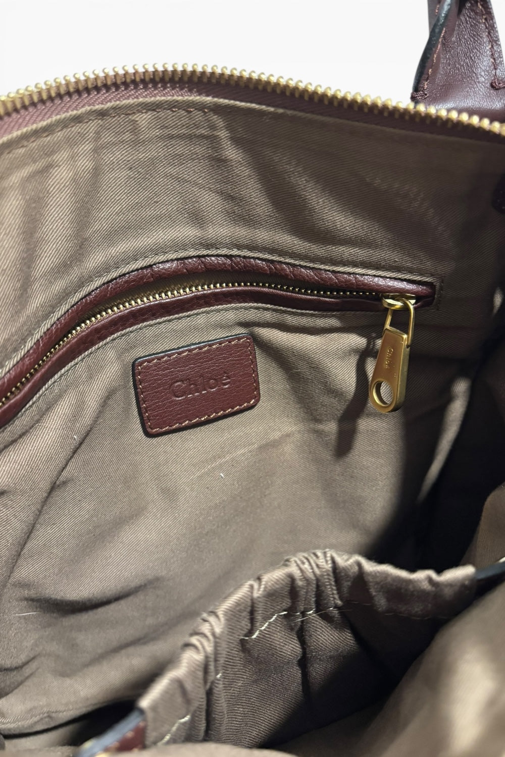 Chloe Marcie Burgundy / Purple Grained Leather  Large Satchel Shoulder Bag