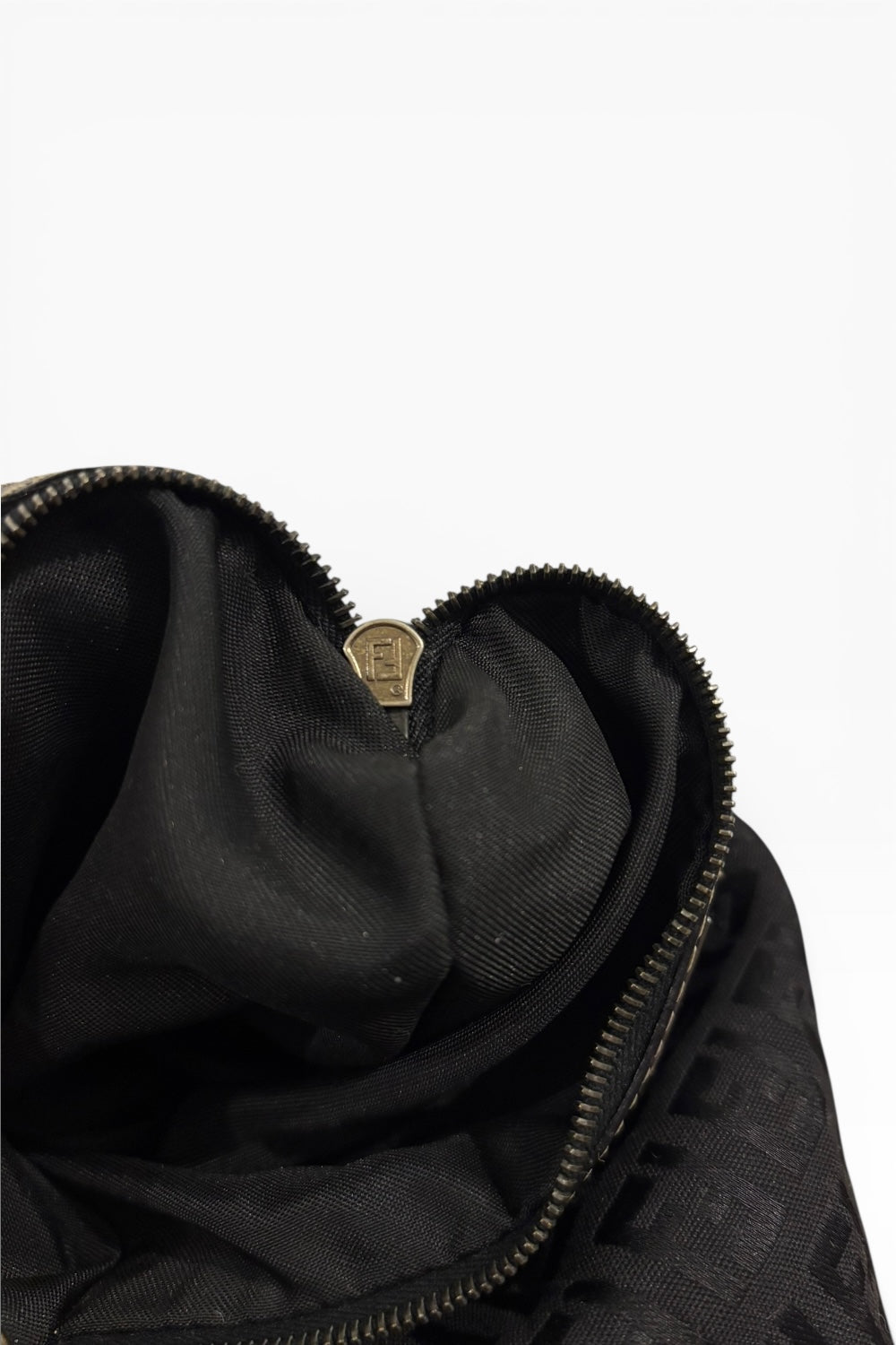 Fendi Black Zucca Mamma Baguette Canvas & Leather Vintage Shoulder Bag