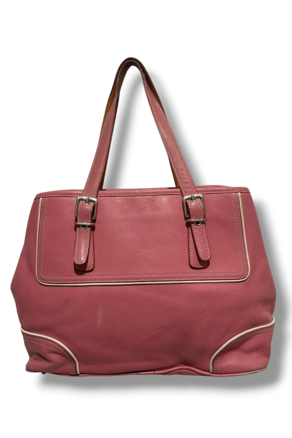 Coach Pink Hampton Leather & Silver Hardware Tote Shoulder Bag