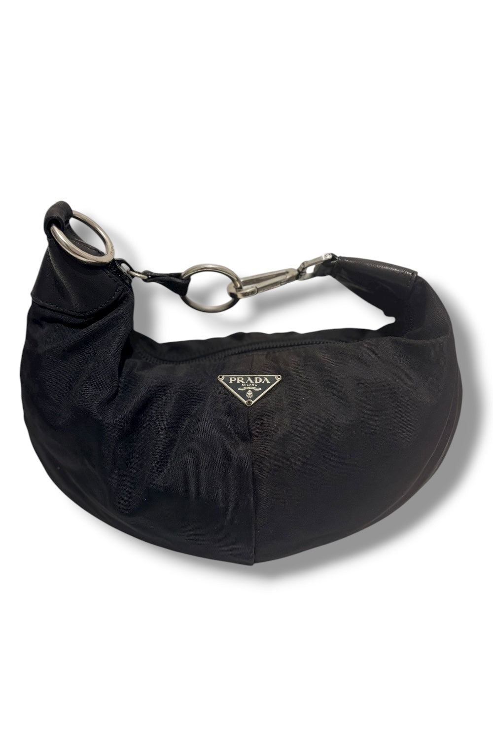 Prada Tessuto Black Re-Edition 2006 Nylon Hobo Pouch Handbag / Shoulder Bag