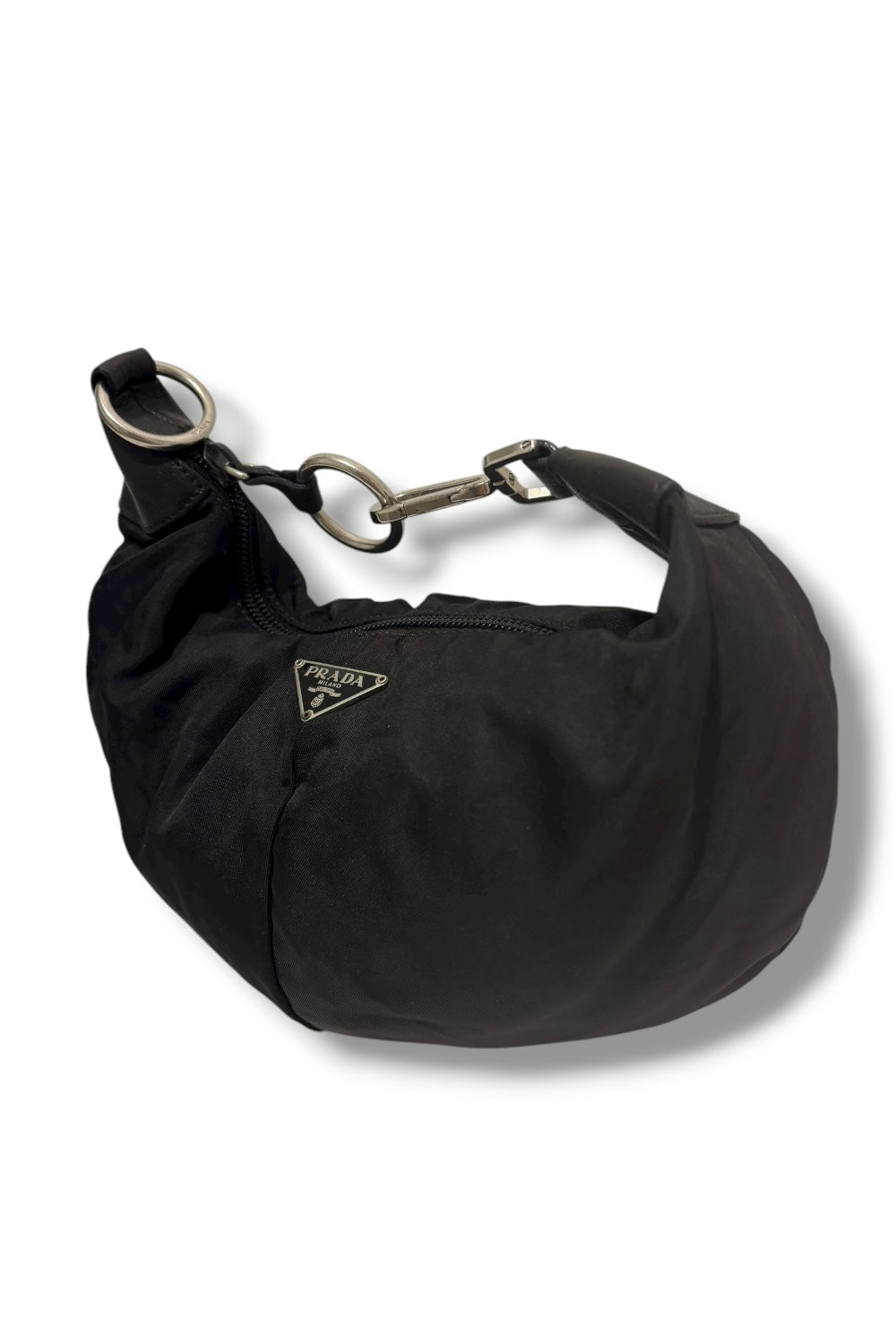 Prada Tessuto Black Re-Edition 2006 Nylon Hobo Pouch Handbag / Shoulder Bag