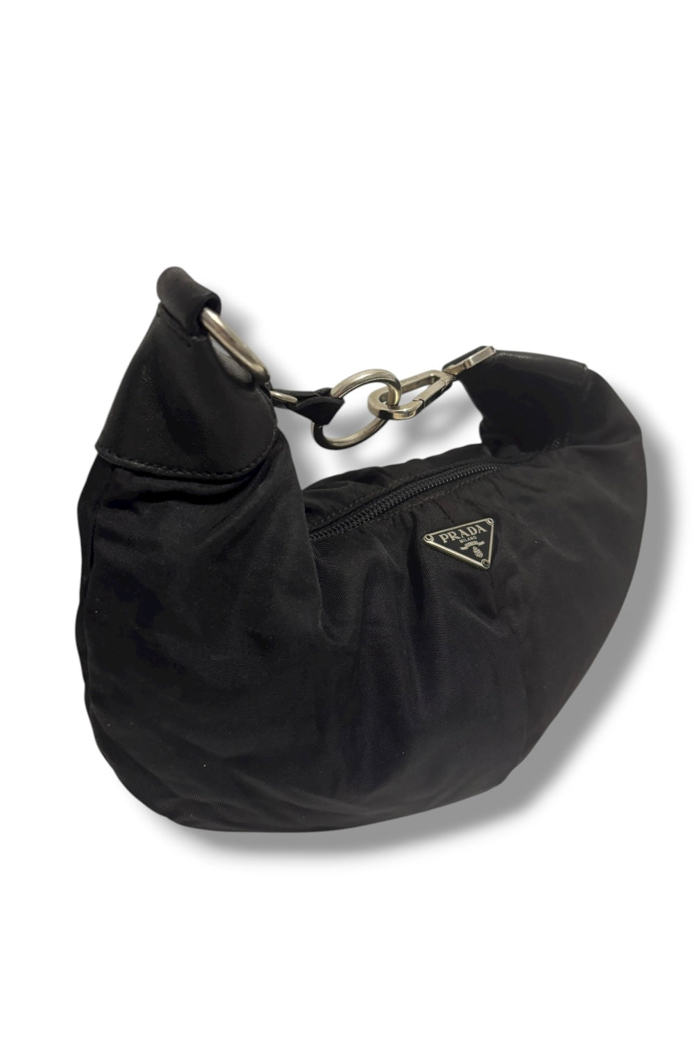 Prada Tessuto Black Re-Edition 2006 Nylon Hobo Pouch Handbag / Shoulder Bag