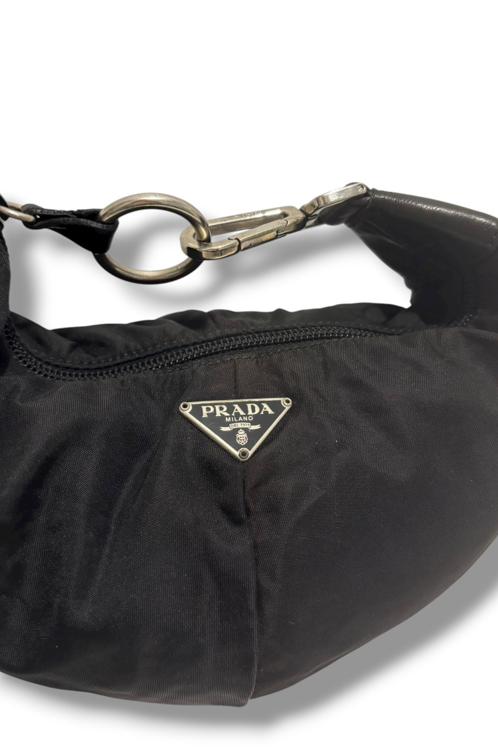 Prada Tessuto Black Re-Edition 2006 Nylon Hobo Pouch Handbag / Shoulder Bag
