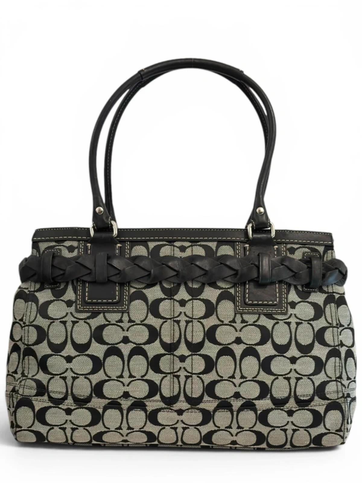 Vintage Coach Bag Hamptons Signature Braided Tassel Tote F13068