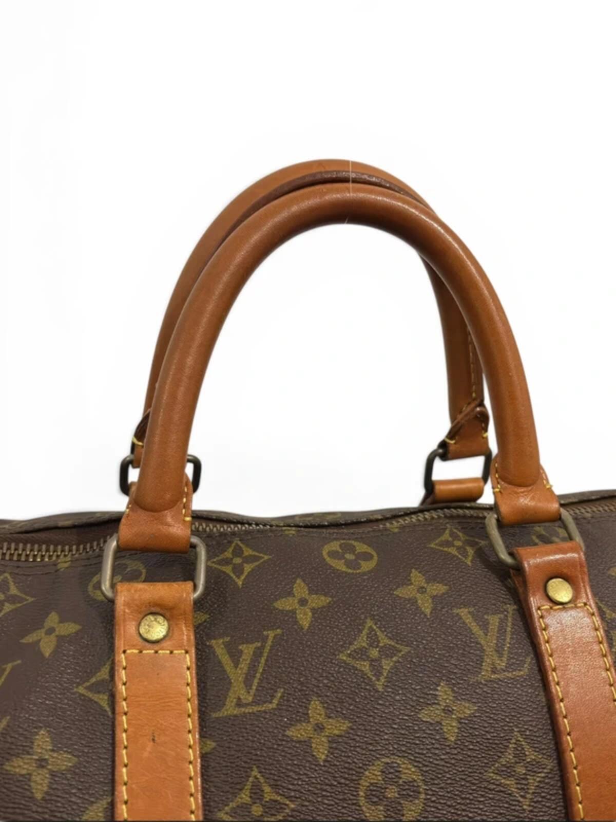 Louis Vuitton Keepall 45 Vintage Brown Monogram Eclair Zip Travel Boston Bag