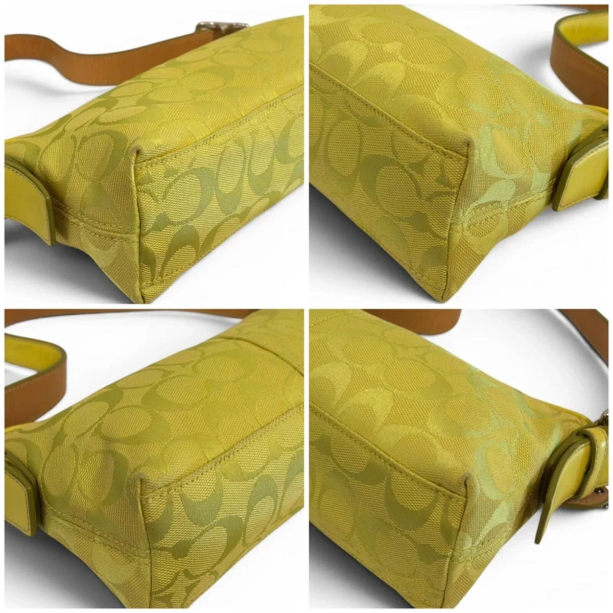 Vintage Coach Bag Rare Lime Green East West Tassel Baguette 6371