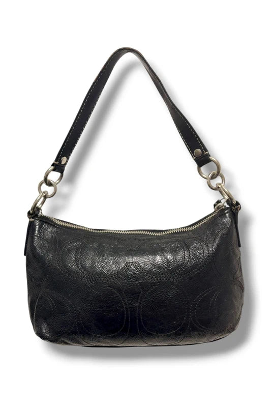 Coach Black Hobo Soho Patent Leather Y2K Vintage Signature Shoulder Bag