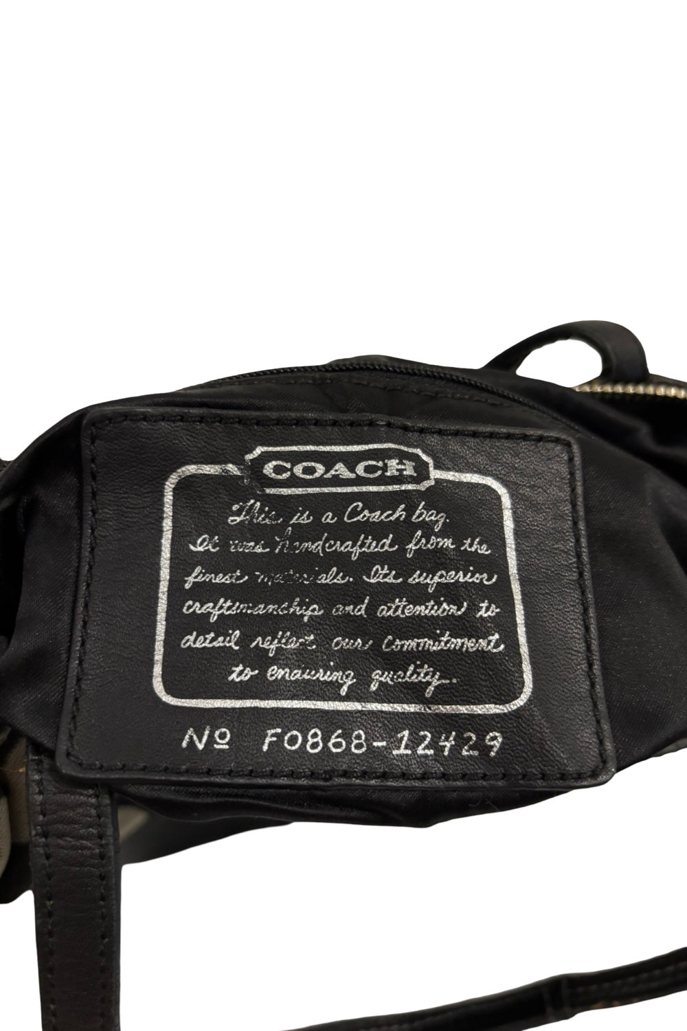 Coach Black & Grey Signature Canvas & Patent  Leather Vintage Tote Shoulder Bag