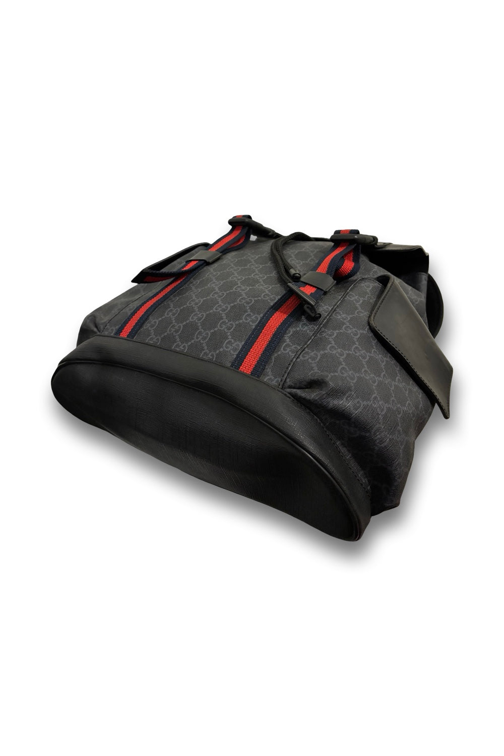 Gucci Black Signature GG Supreme Canvas & Leather Large Backpack