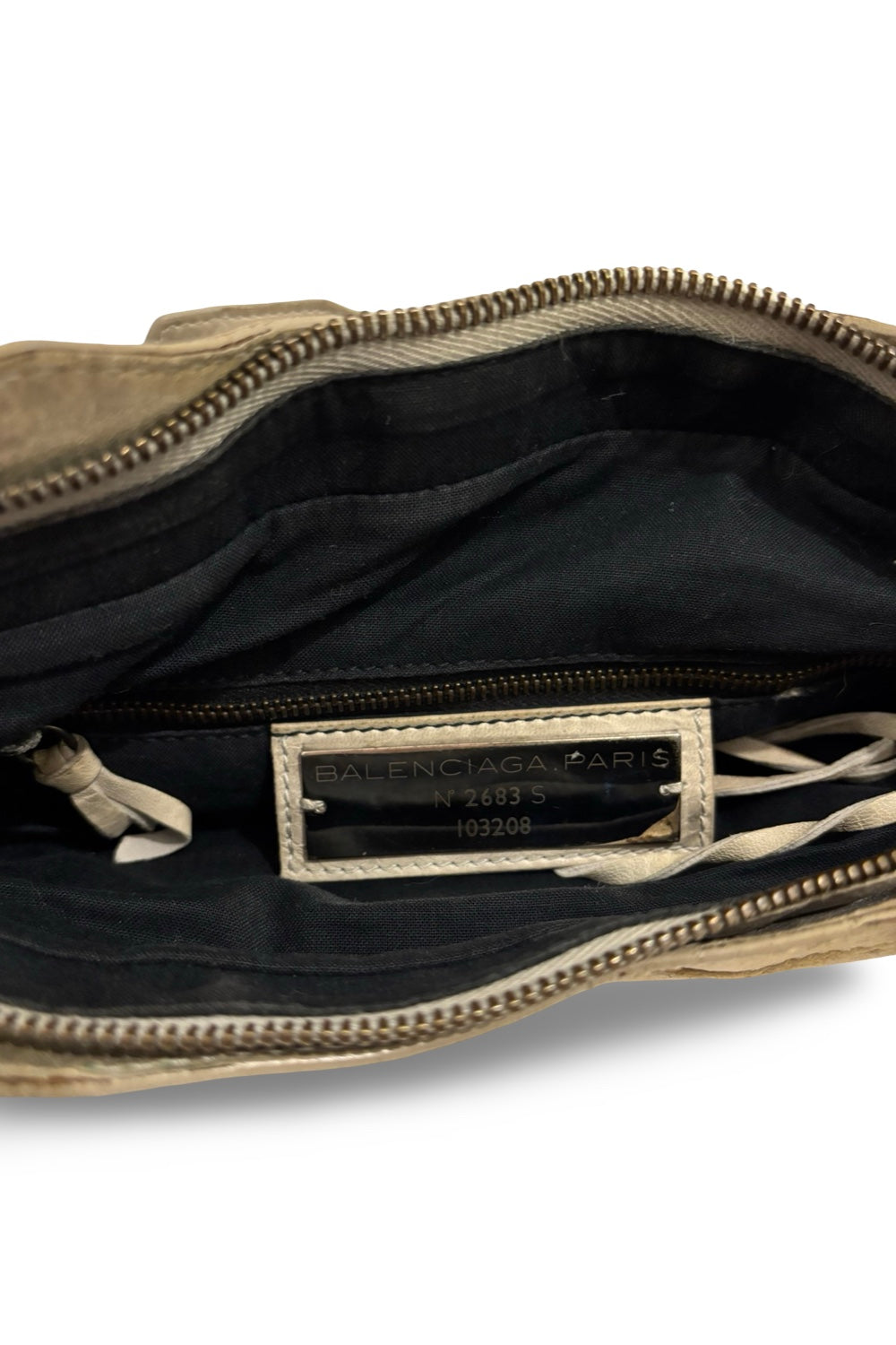 Balenciaga The First 2 Way Beige City Bag Distressed Lambskin Leather Shoulder Bag
