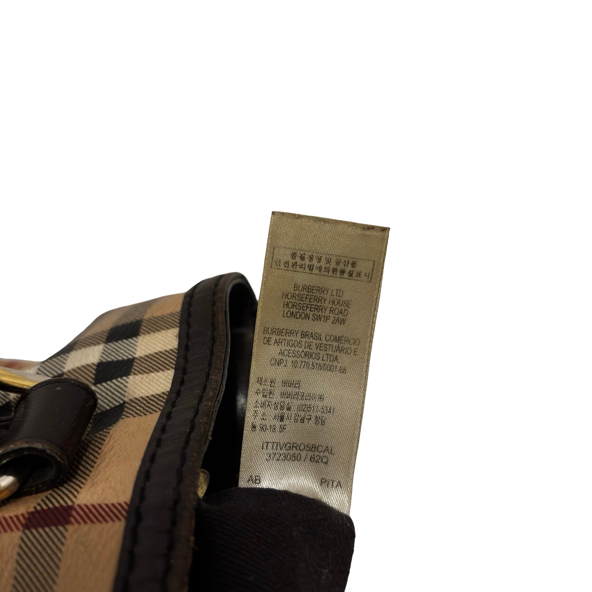 Burberry Brown & Beige Haymarket Golderton Check / Plaid Tote Vintage Shoulder Bag
