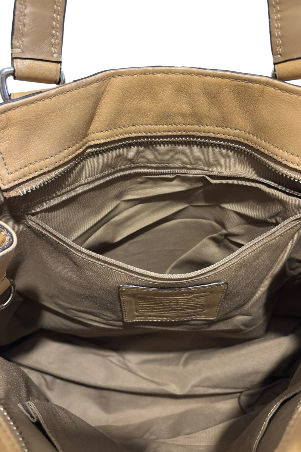 Coach Brown Tan Leather Hampton Carryall Tote  Vintage Shoulder Bag