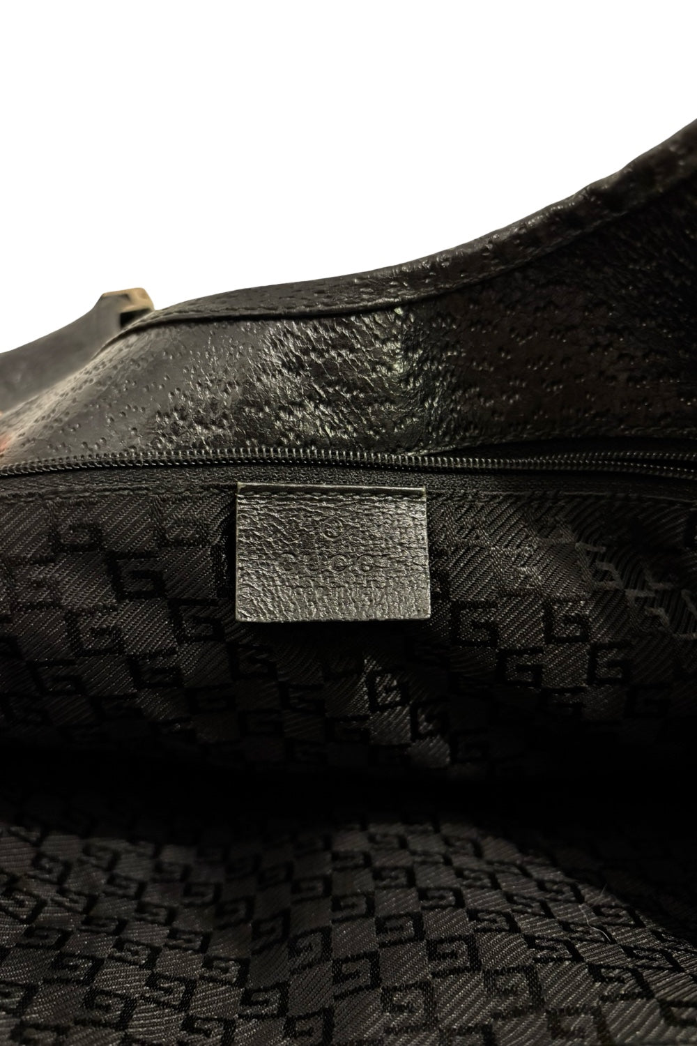 Gucci Jackie 1961 Black Canvas Vintage Bardot  Leather Trim Hobo Shoulder Bag