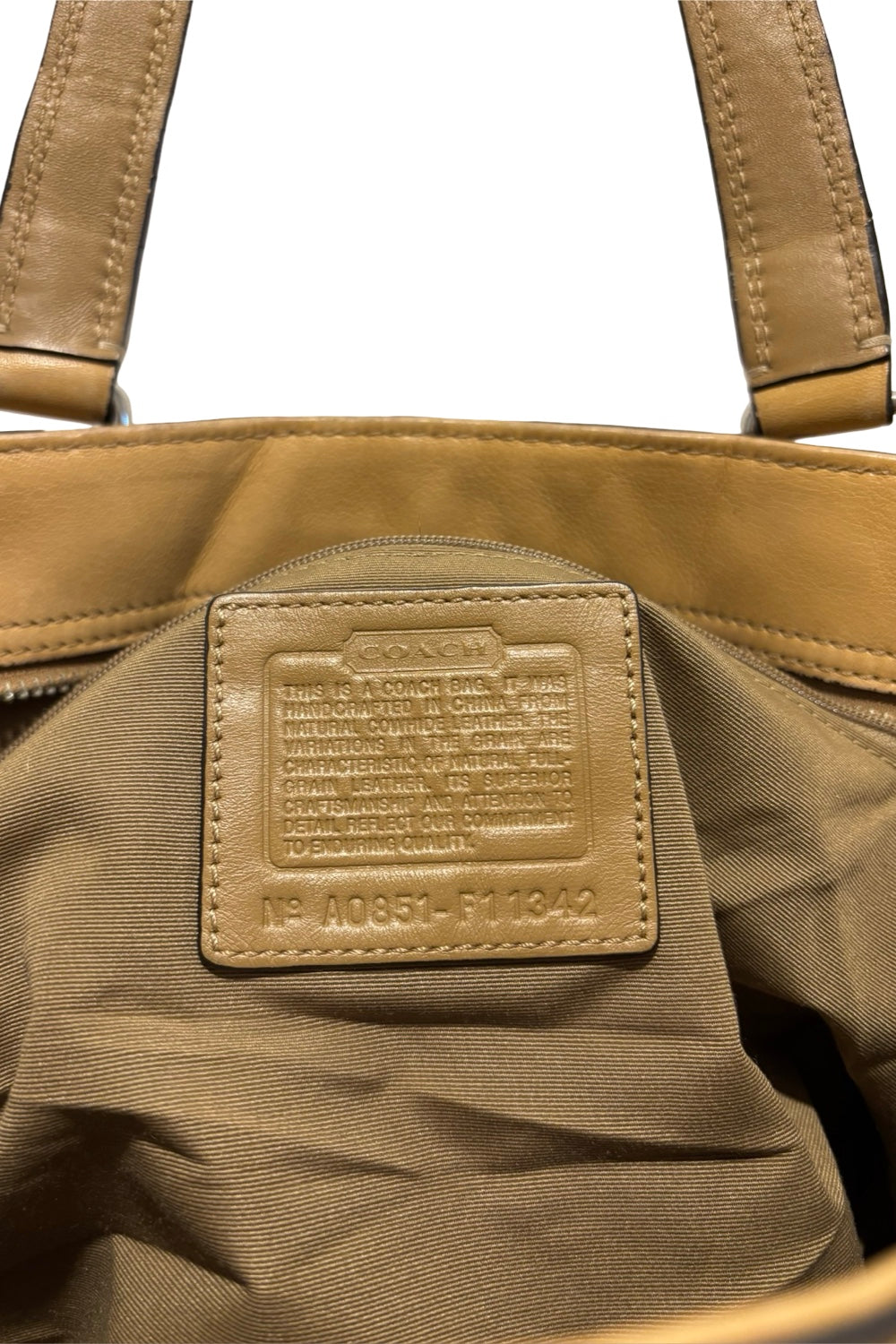 Coach Brown Tan Leather Hampton Carryall Tote  Vintage Shoulder Bag