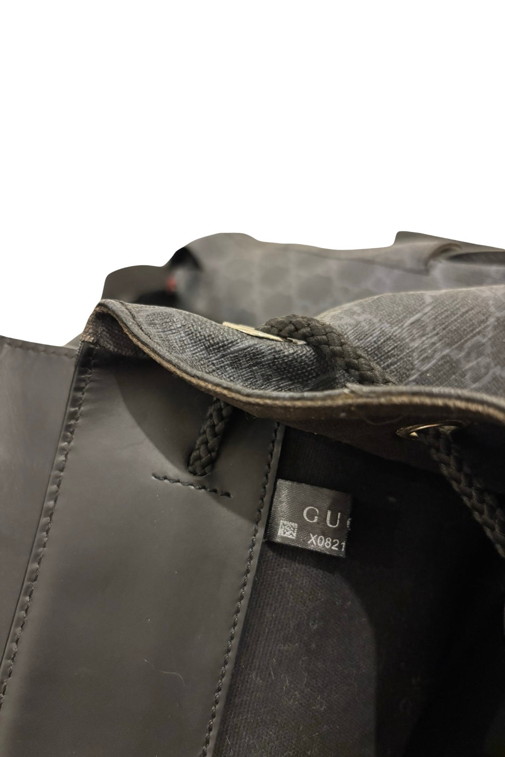 Gucci Black Signature GG Supreme Canvas & Leather Large Backpack