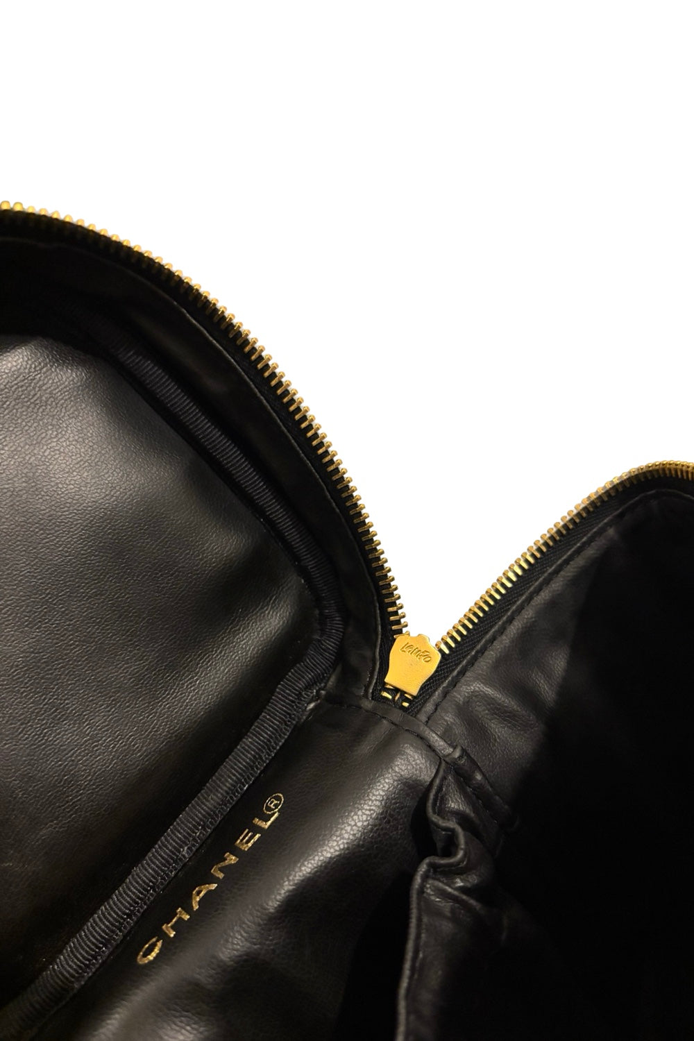 Chanel Black Caviar Leather Timeless Vanity Case Vintage Handbag