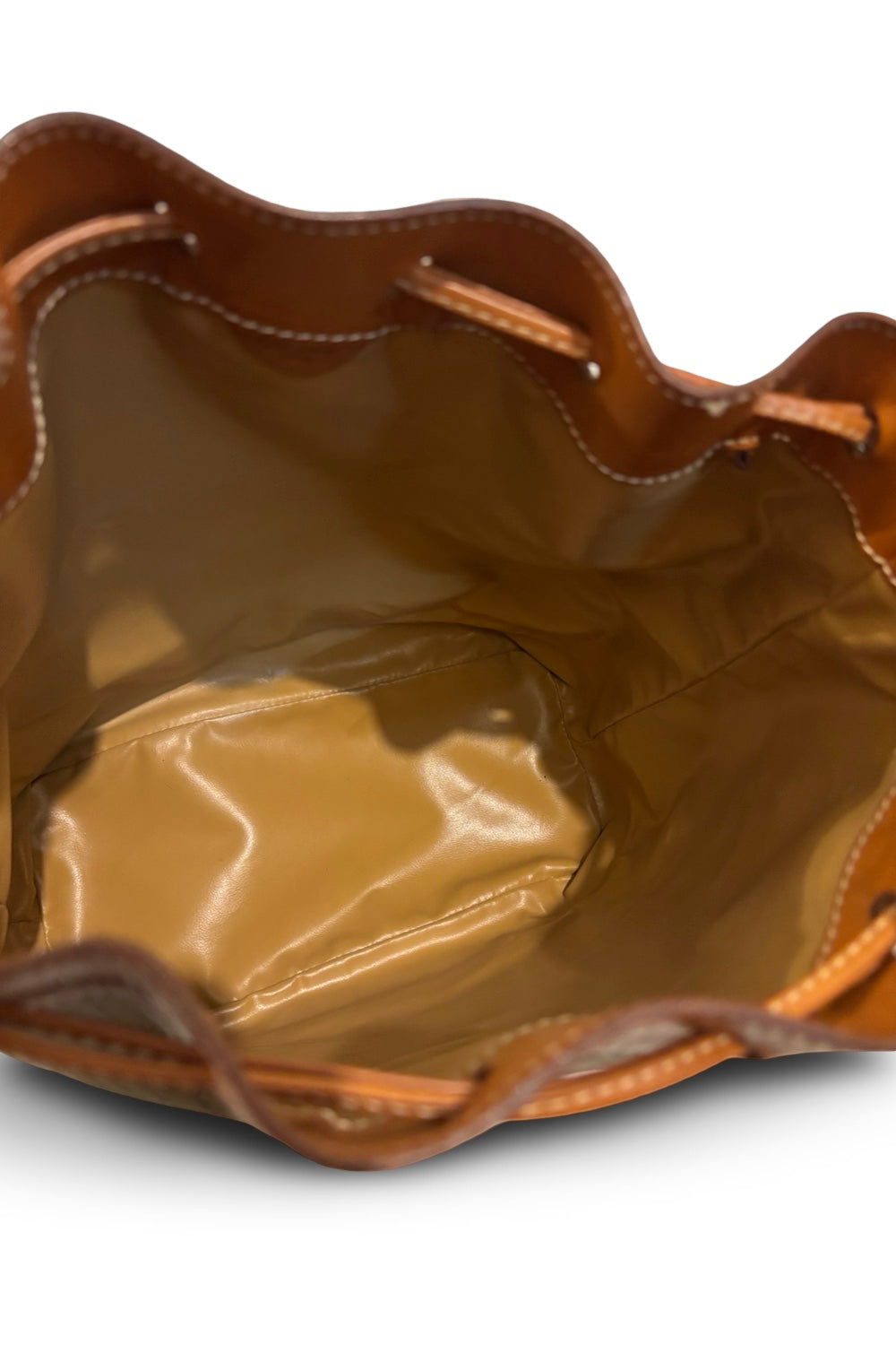 Celine Macadam Canvas & Leather Brown Tan  Bucket Shoulder Bag & Pouch