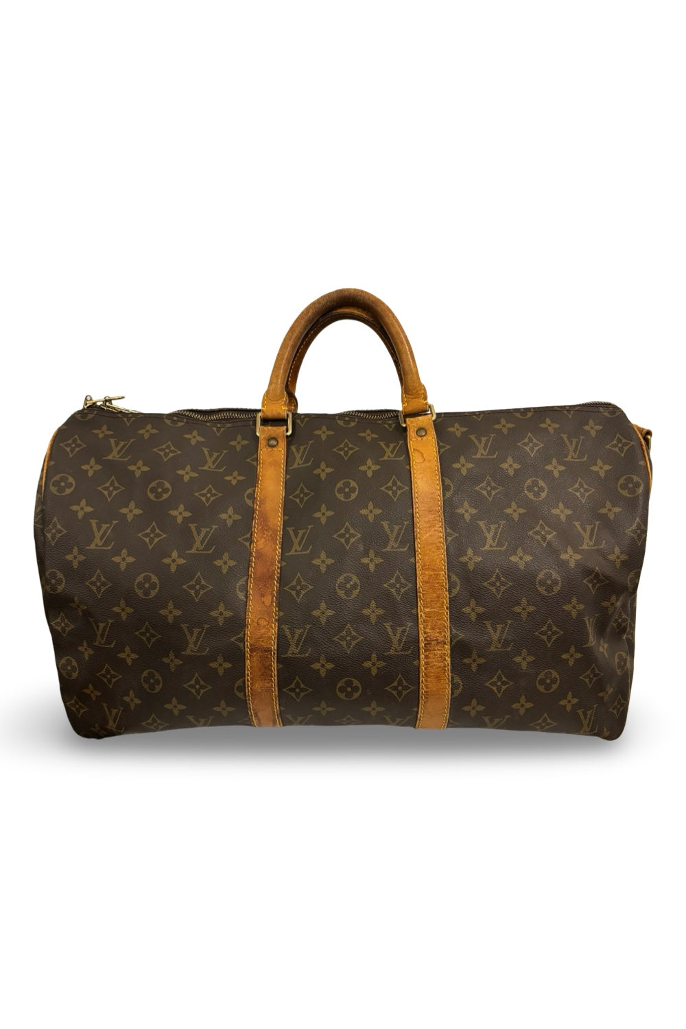 Louis Vuitton Keepall 50 Boston Travel Weekender Brown Monogram LV Leather Bag